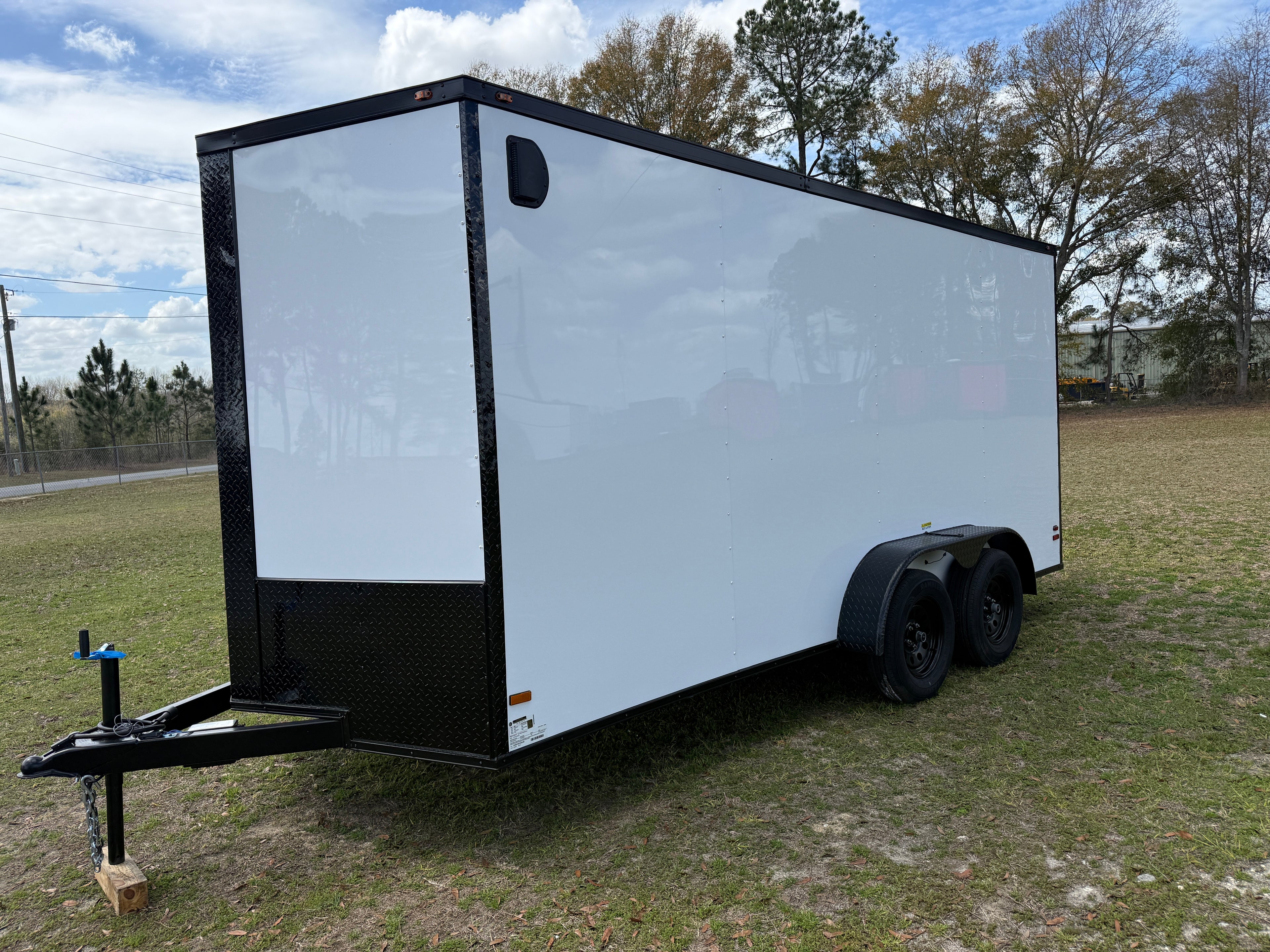 7X16TA White Standard Trailer BOP