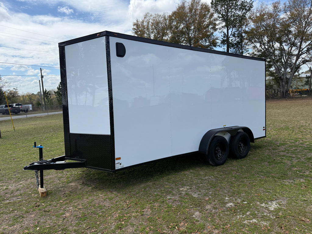 7X16TA White Standard Trailer BOP