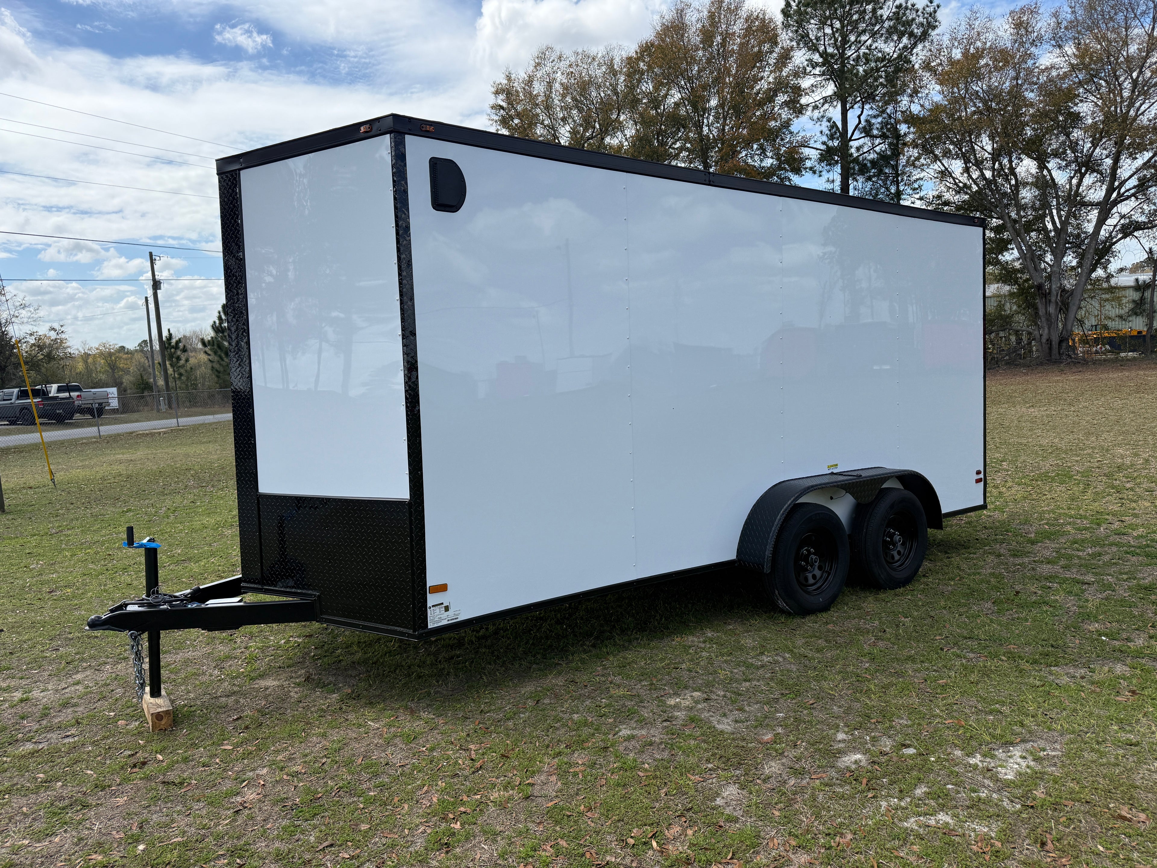 7X16TA White Standard Trailer BOP