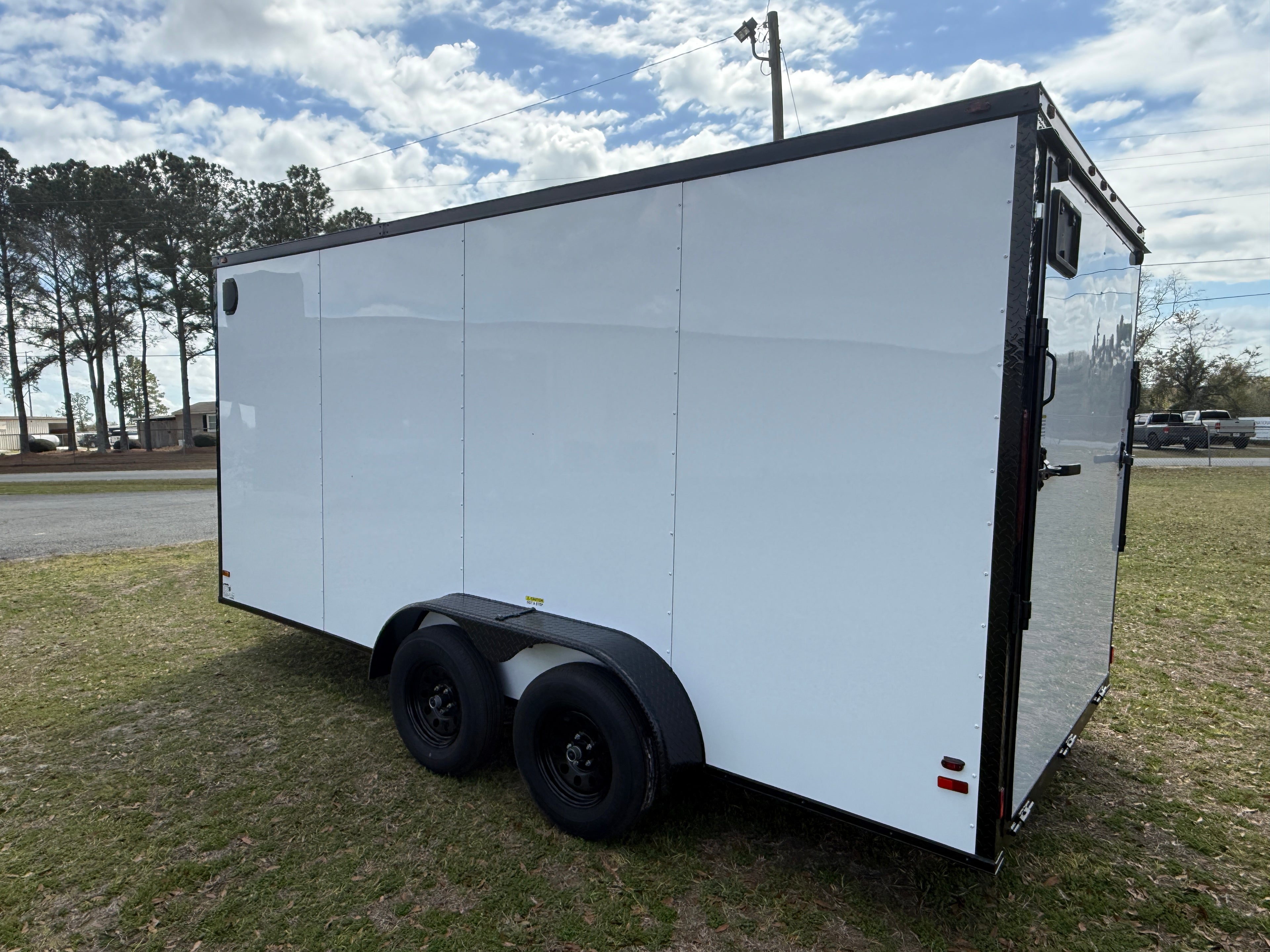 7X16TA White Standard Trailer BOP