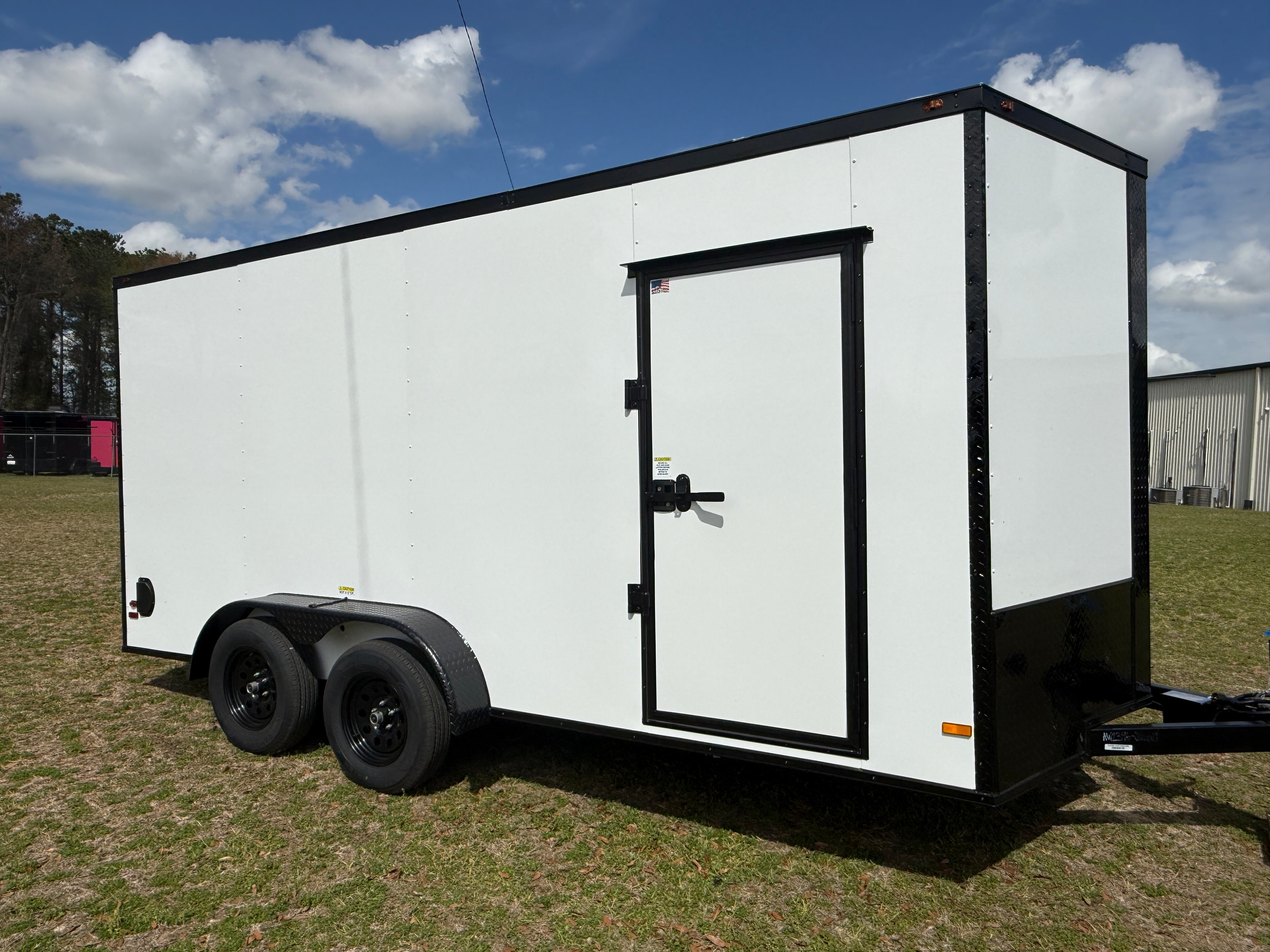 7X16TA White Standard Trailer BOP