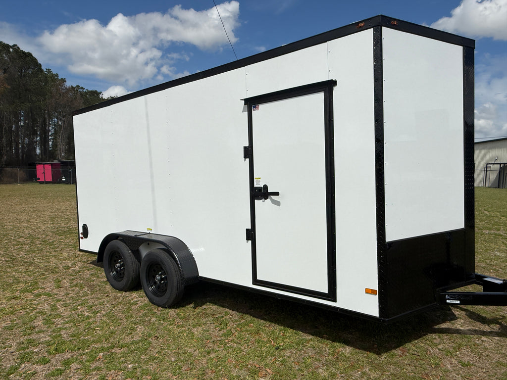 7X16TA White Standard Trailer BOP