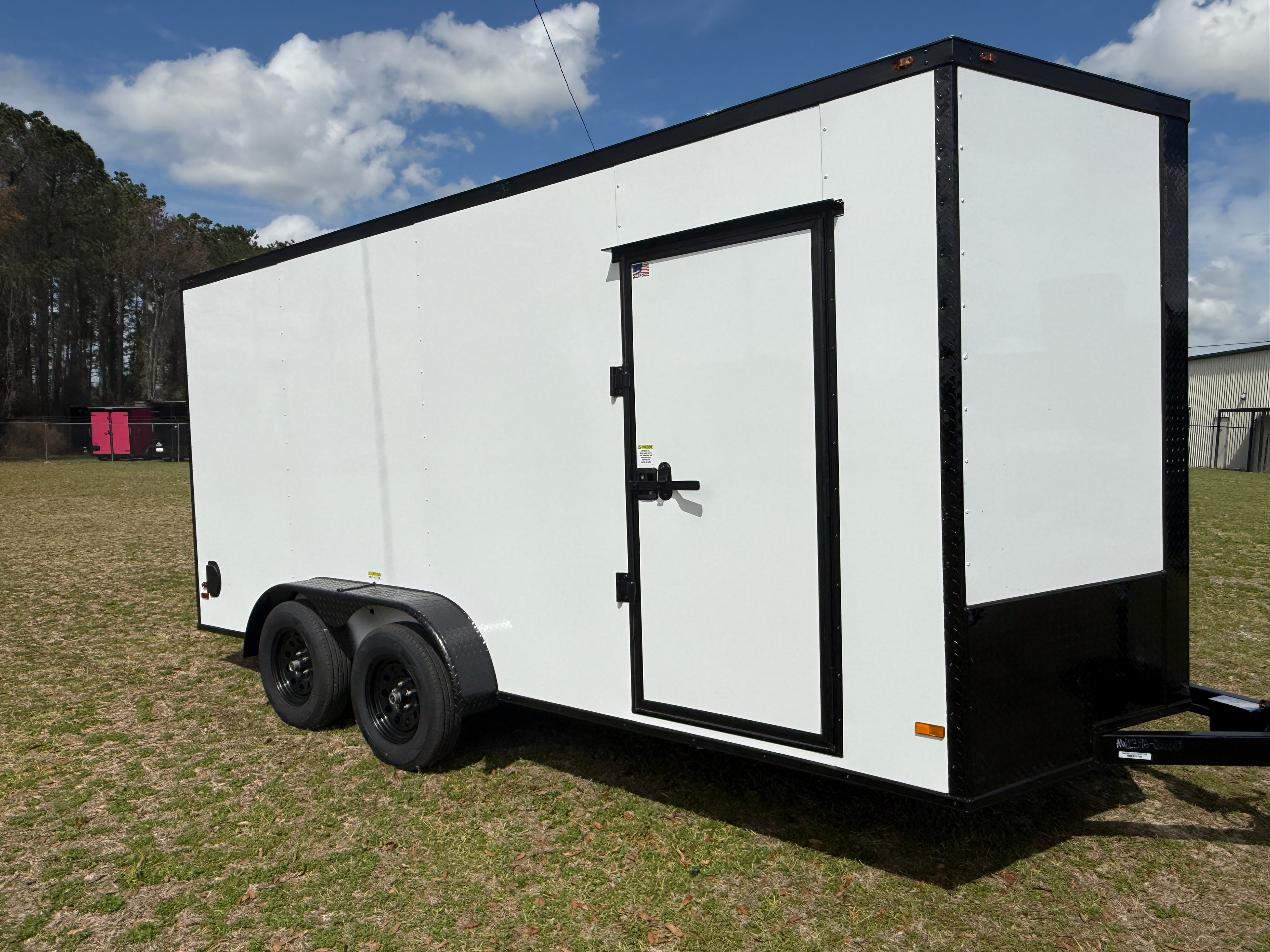 7X16TA White Standard Trailer BOP