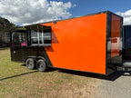 8.5X20TA Orange & Black Concession Porch Trailer