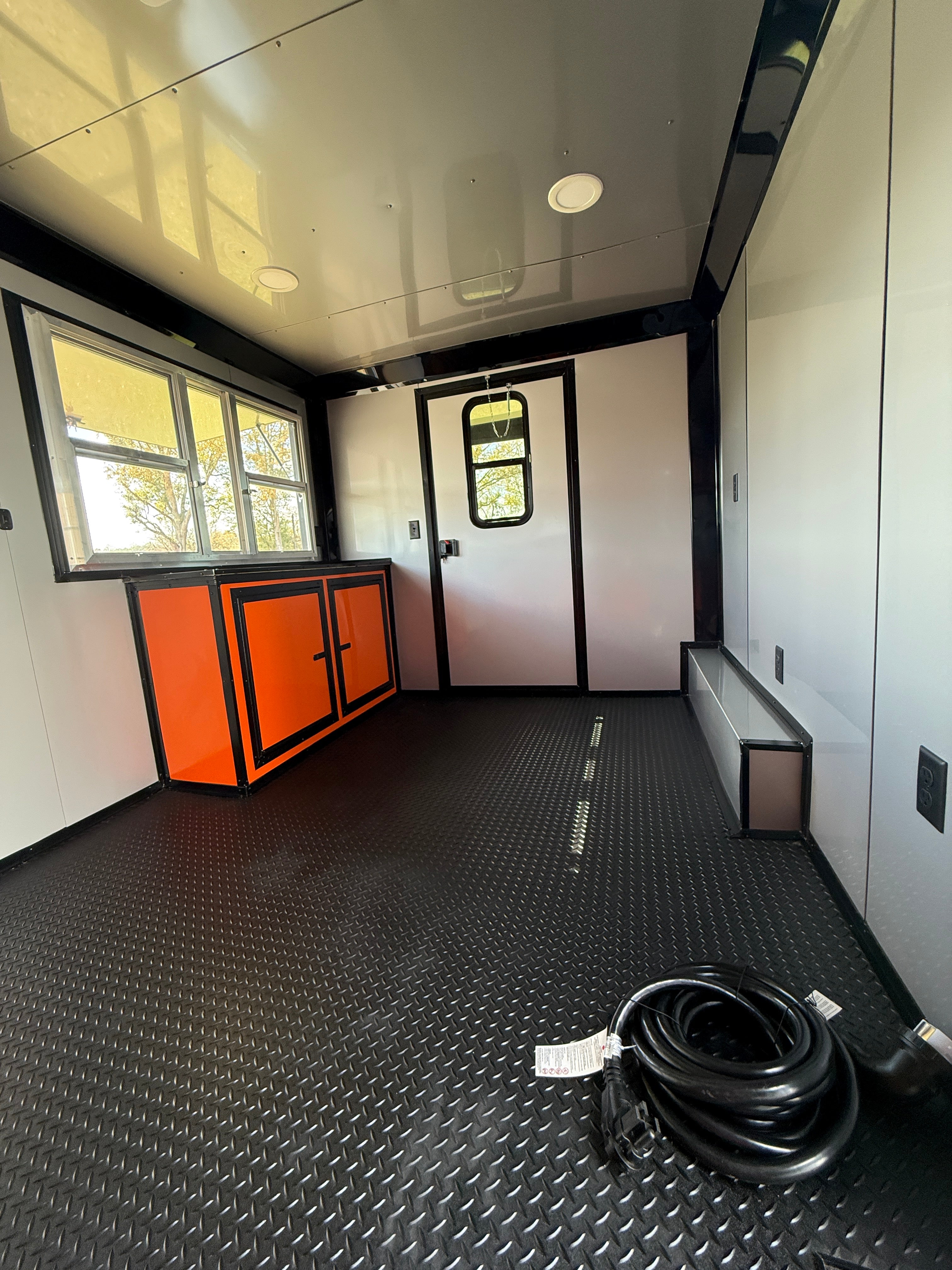 8.5X20TA Orange & Black Concession Porch Trailer