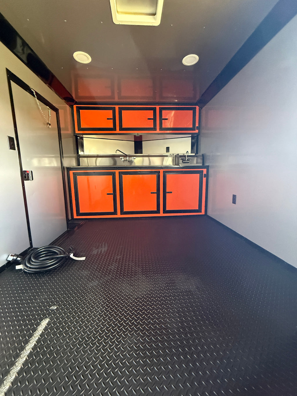 8.5X20TA Orange & Black Concession Porch Trailer