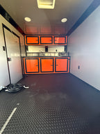 8.5X20TA Orange & Black Concession Porch Trailer