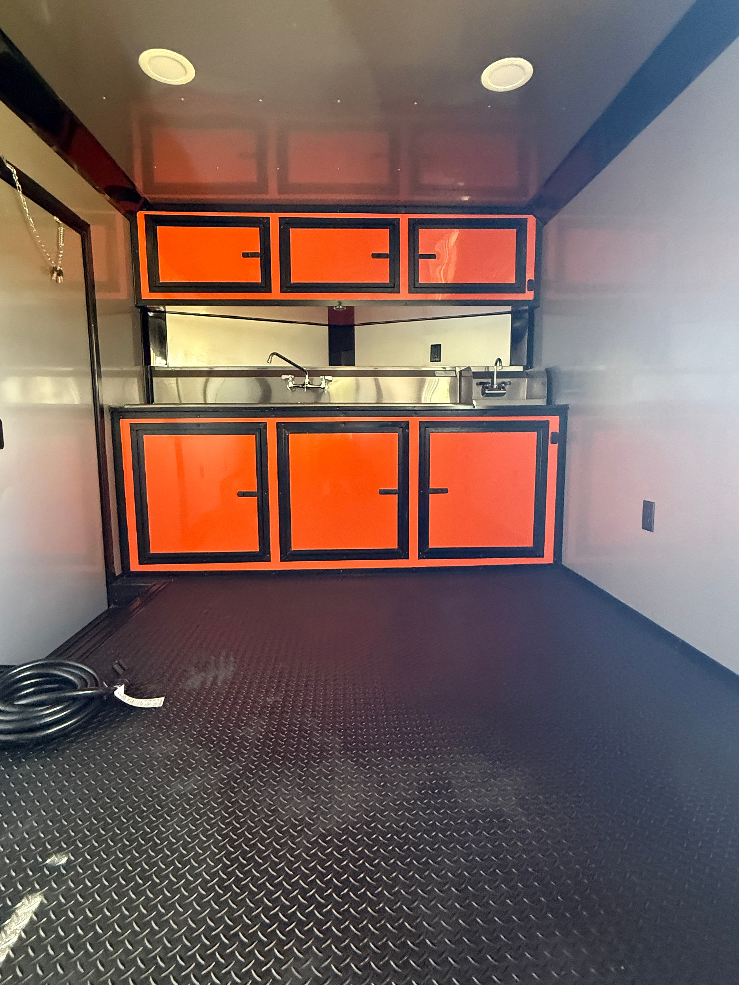 8.5X20TA Orange & Black Concession Porch Trailer