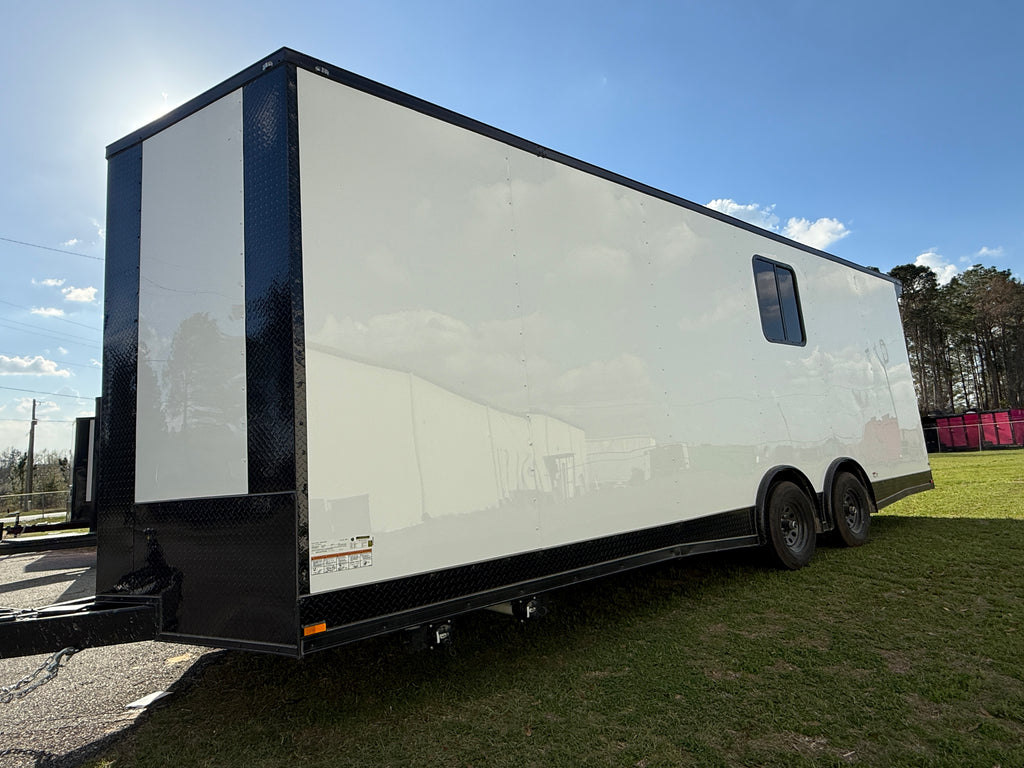 8.5X24TA3 White Race Ready Trailer