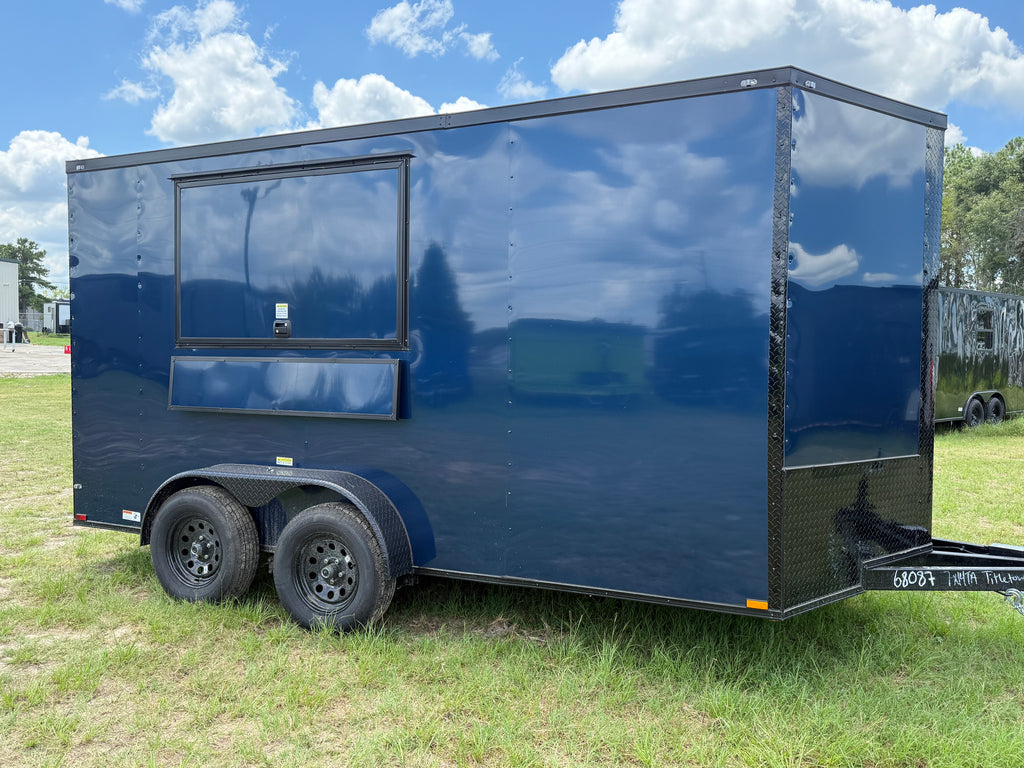 7X14TA Indigo Blue Concession Trailer