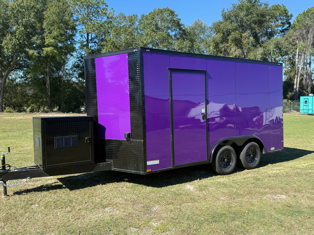 8.5x14 Purple Beverage Concession Trailer