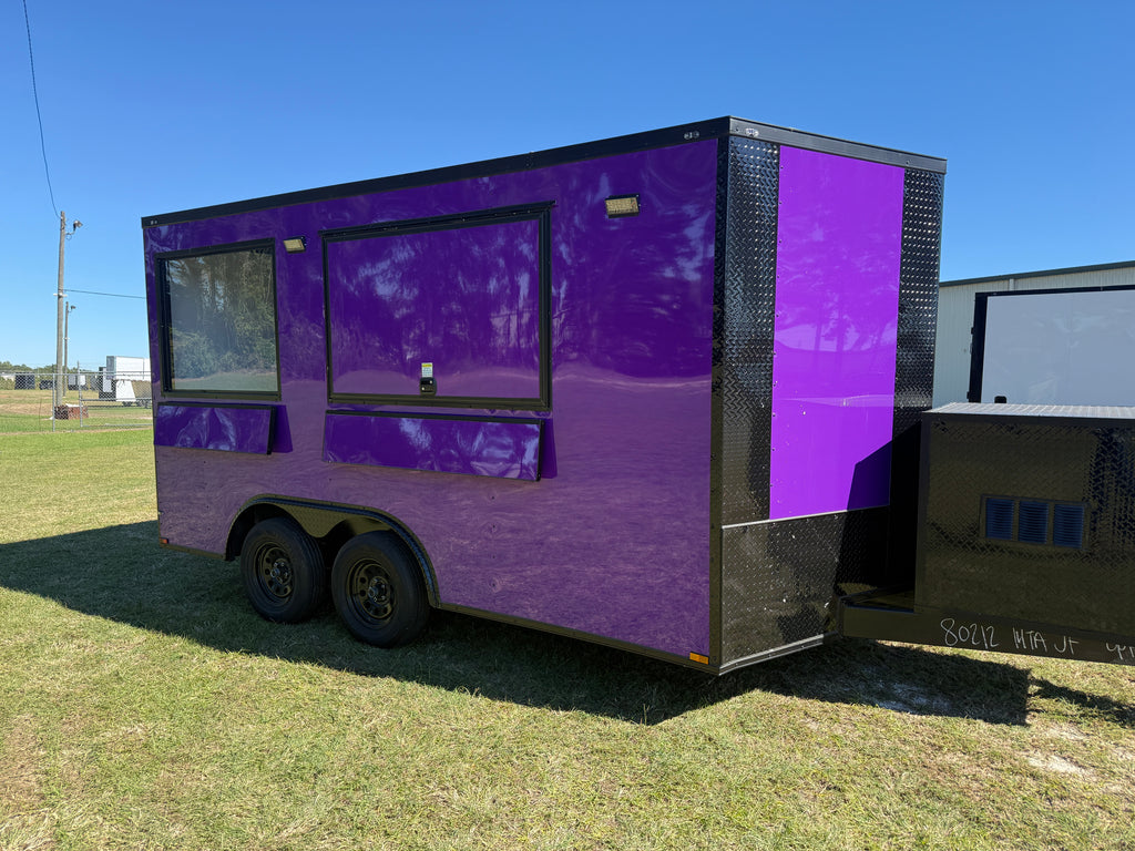 8.5x14 Purple Beverage Concession Trailer