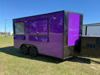 8.5x14 Purple Beverage Concession Trailer