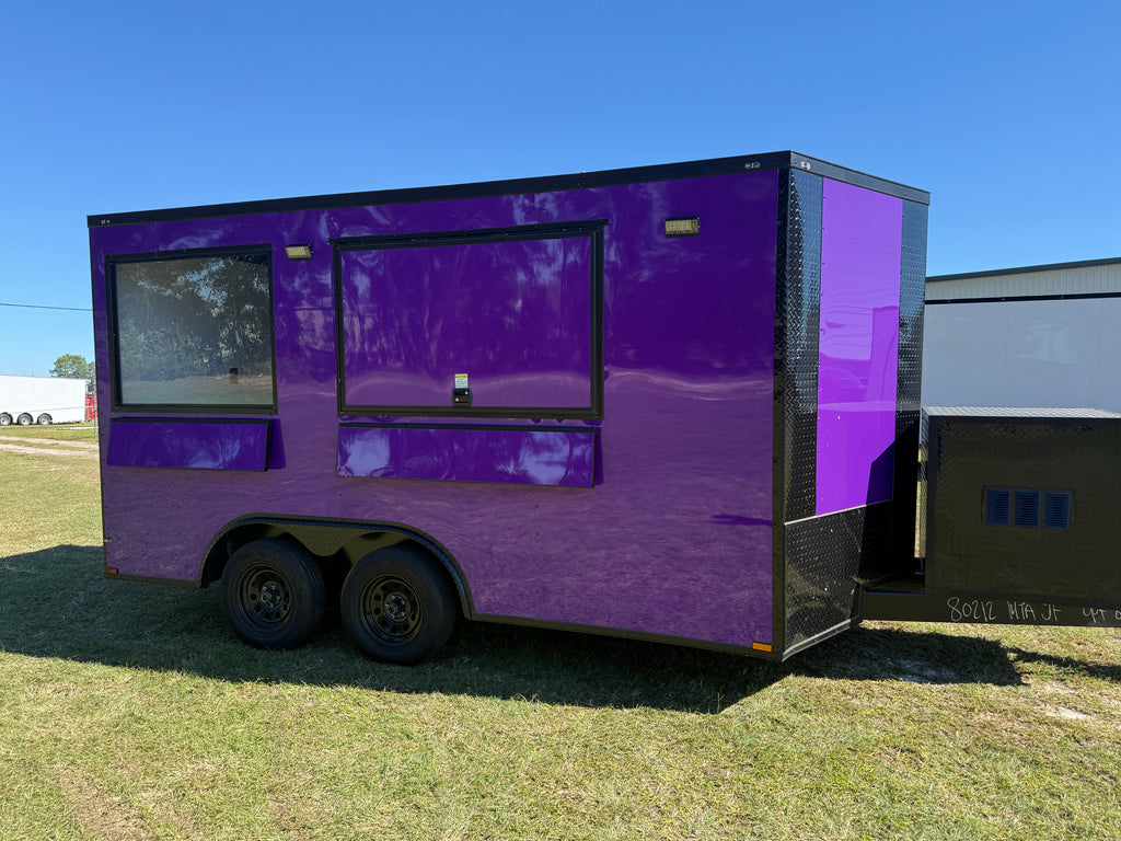8.5x14 Purple Beverage Concession Trailer