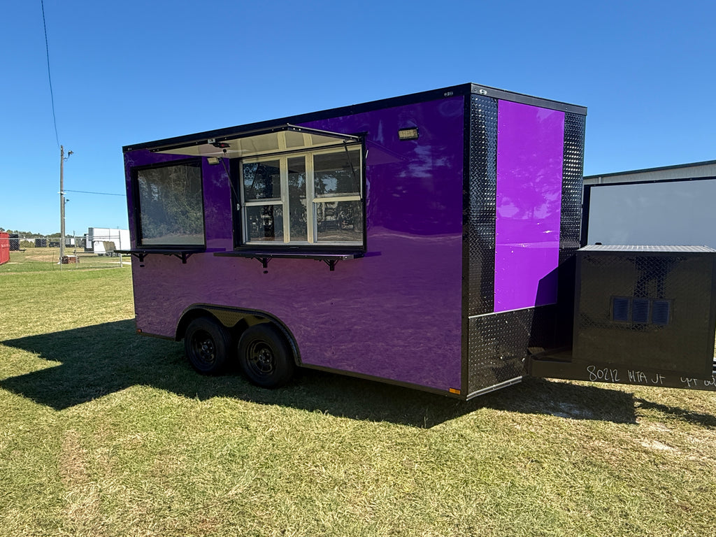 8.5x14 Purple Beverage Concession Trailer
