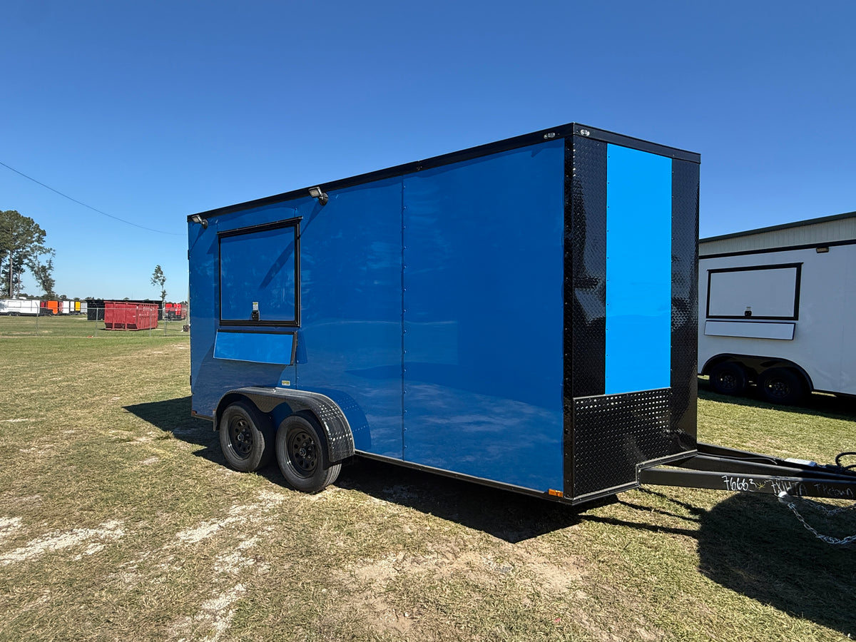 7X14TA Blue Concession Trailer