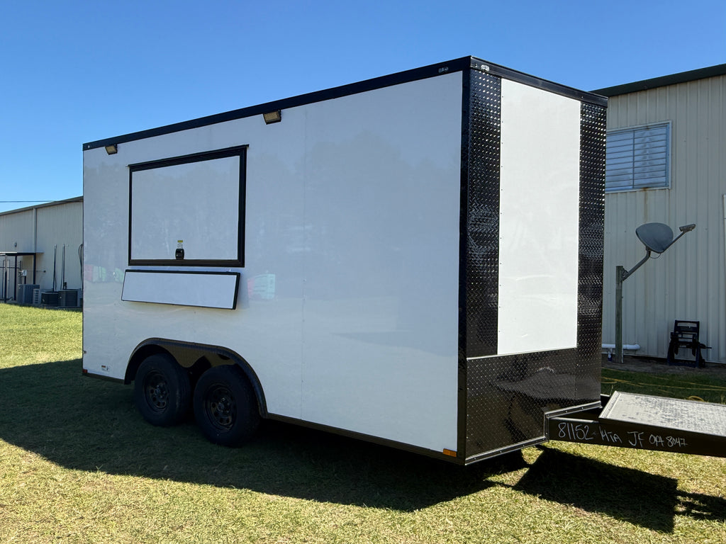 8.5X14 White Beverage Trailer Coffee
