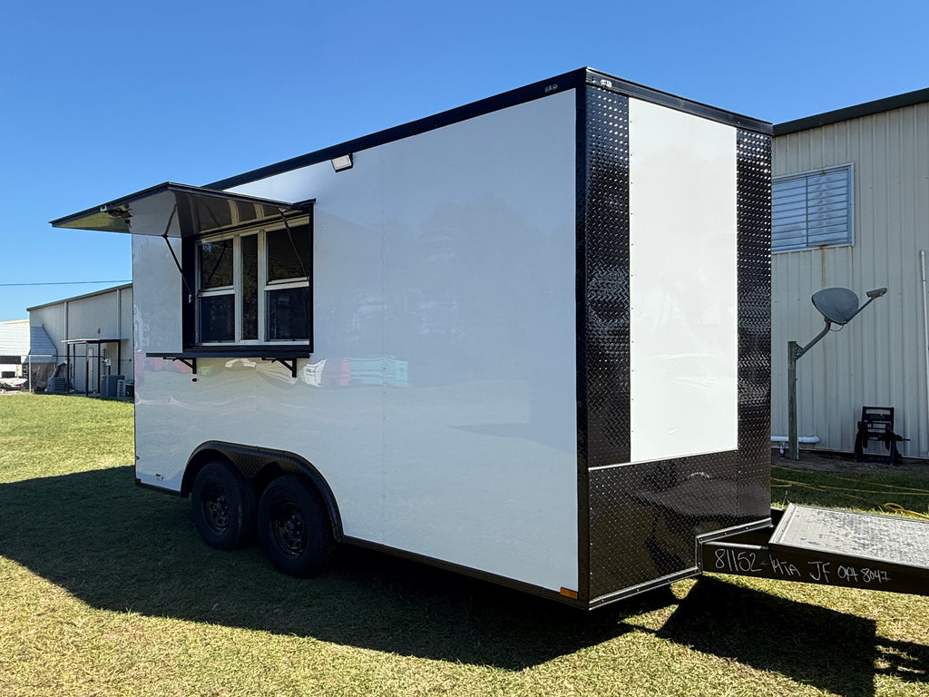 8.5X14 White Beverage Trailer Coffee