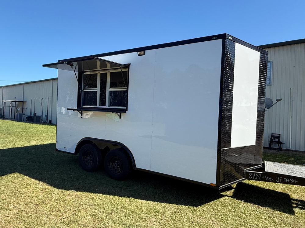 8.5X14 White Beverage Trailer Coffee