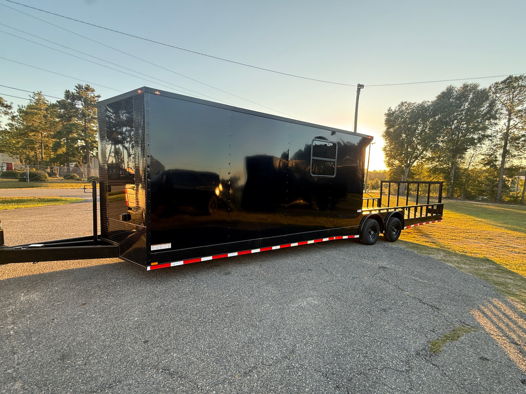 8.5X32 Black Hybrid Trailer | Full Bathroom