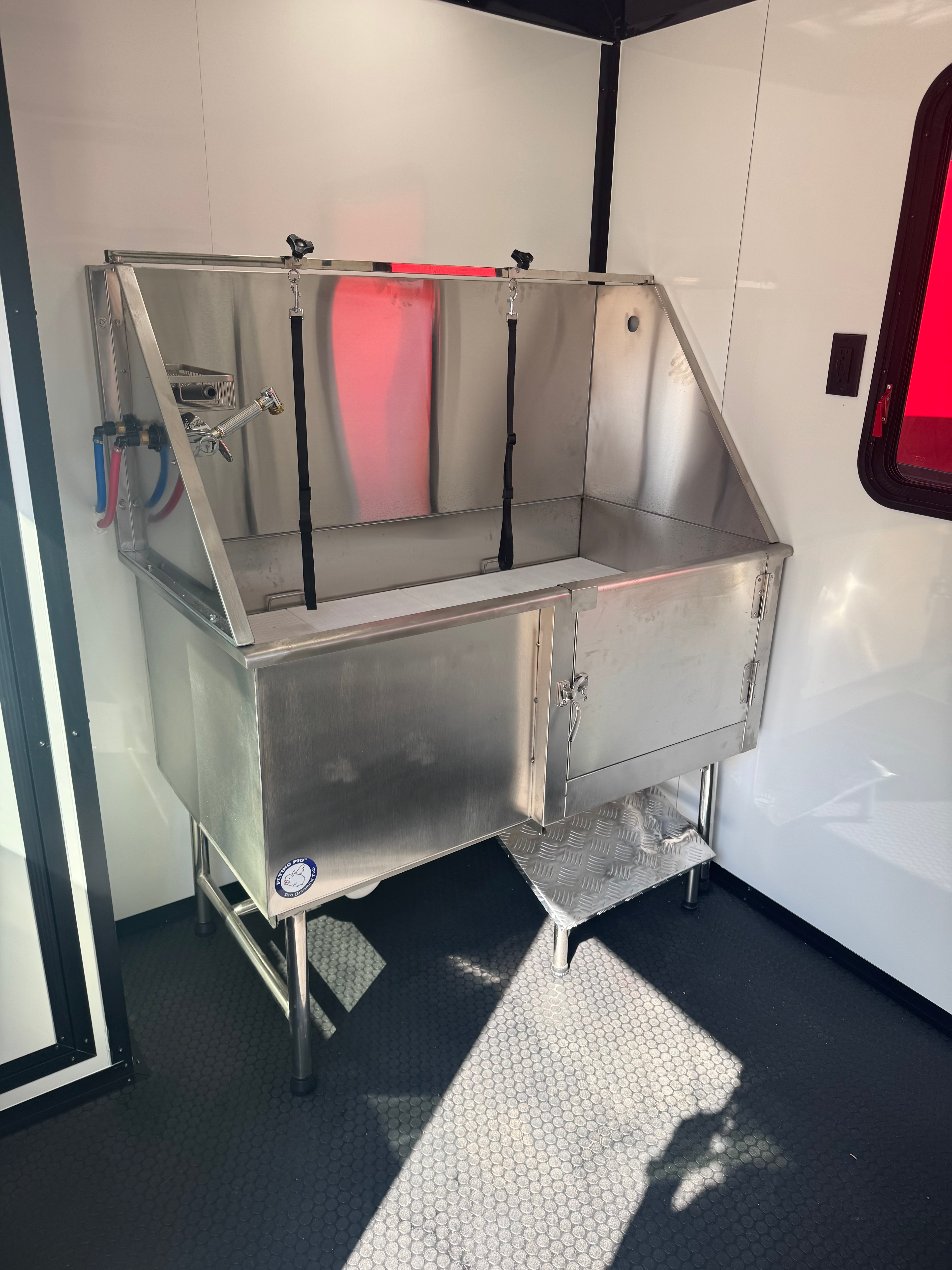 7X14TA Red Pet Grooming Trailer