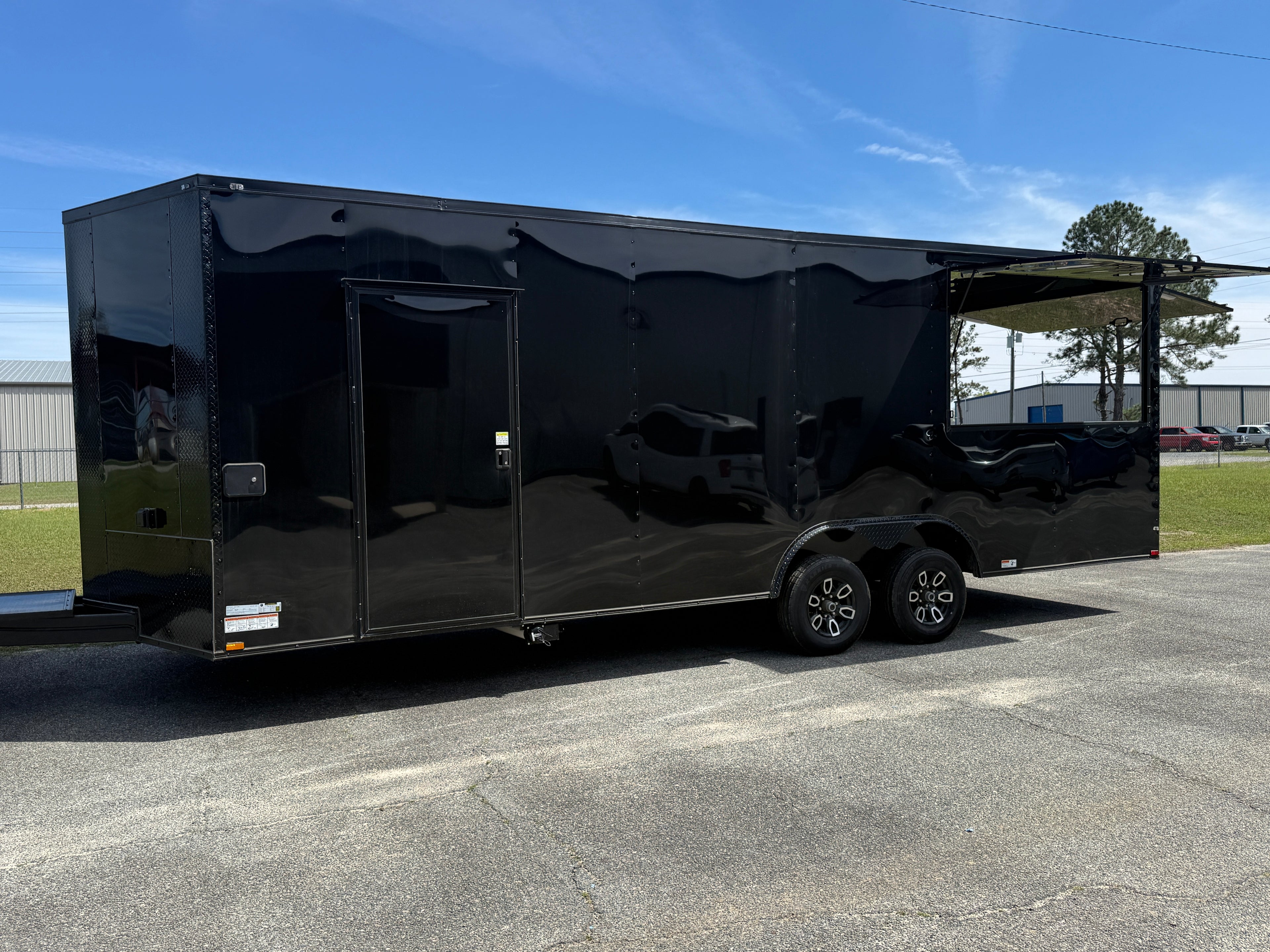 8.5X24TA3 Black Gullwing Porch Trailer