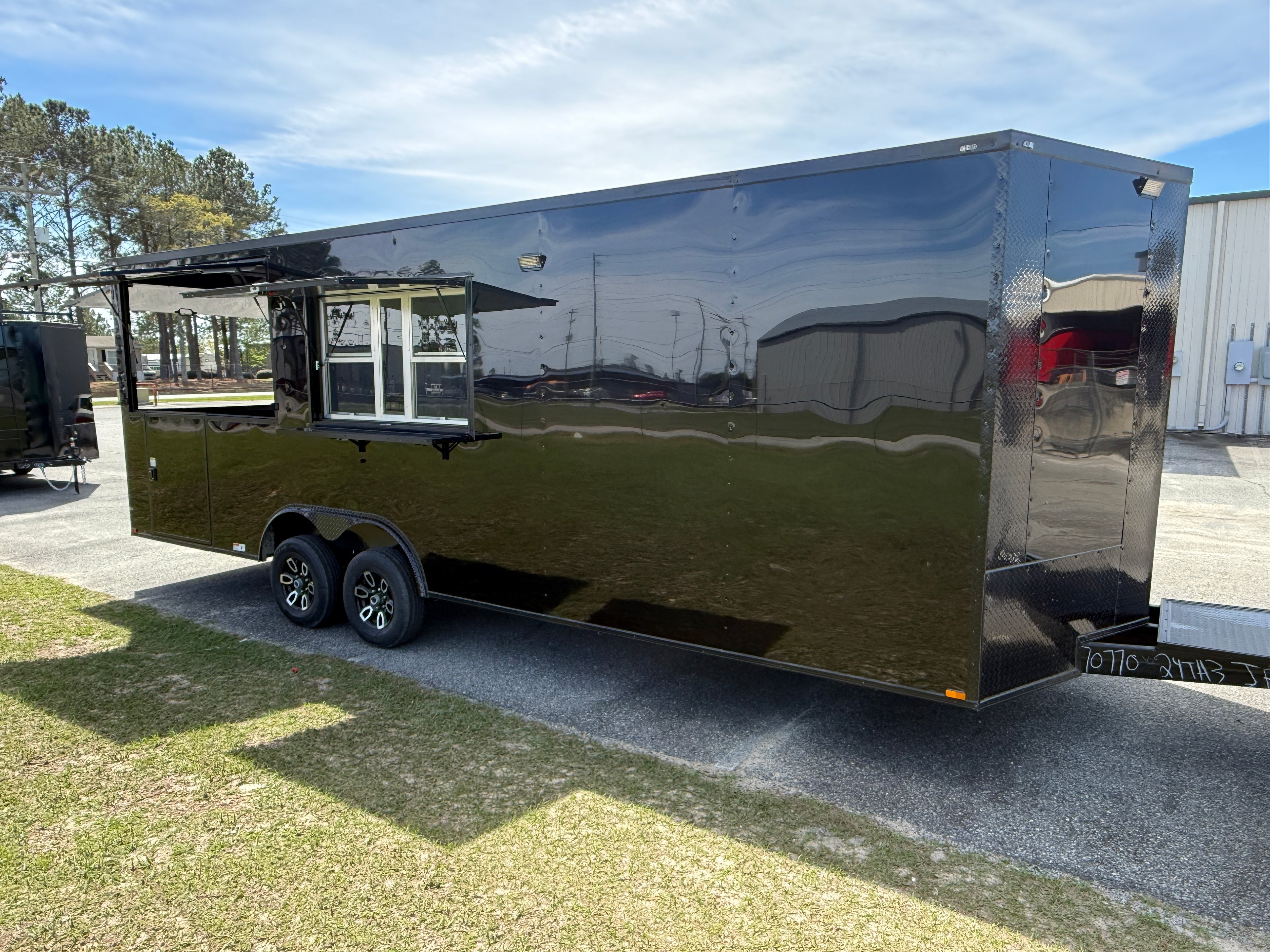 8.5X24TA3 Black Gullwing Porch Trailer
