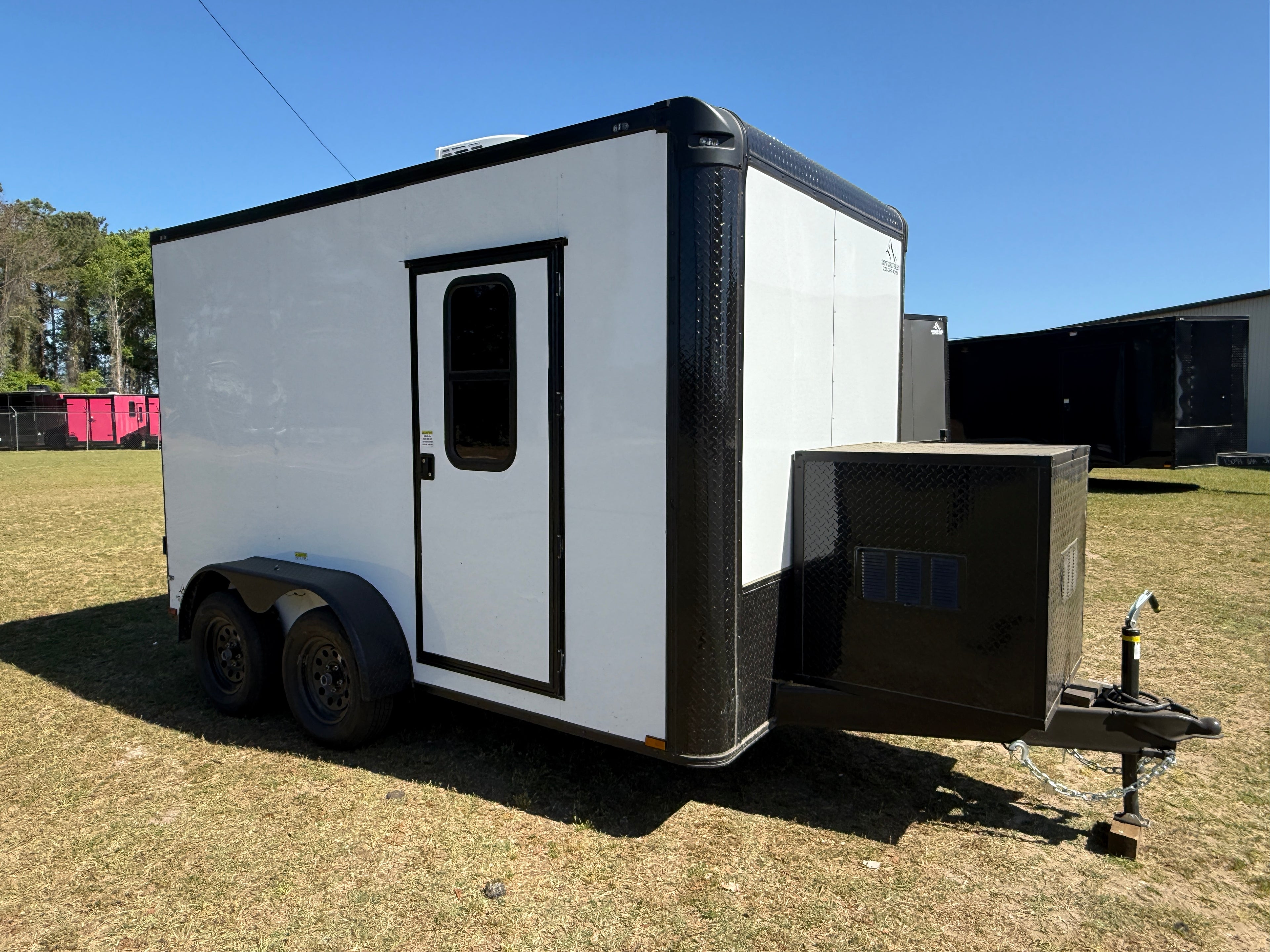 7X12TA White Dog Grooming Trailer