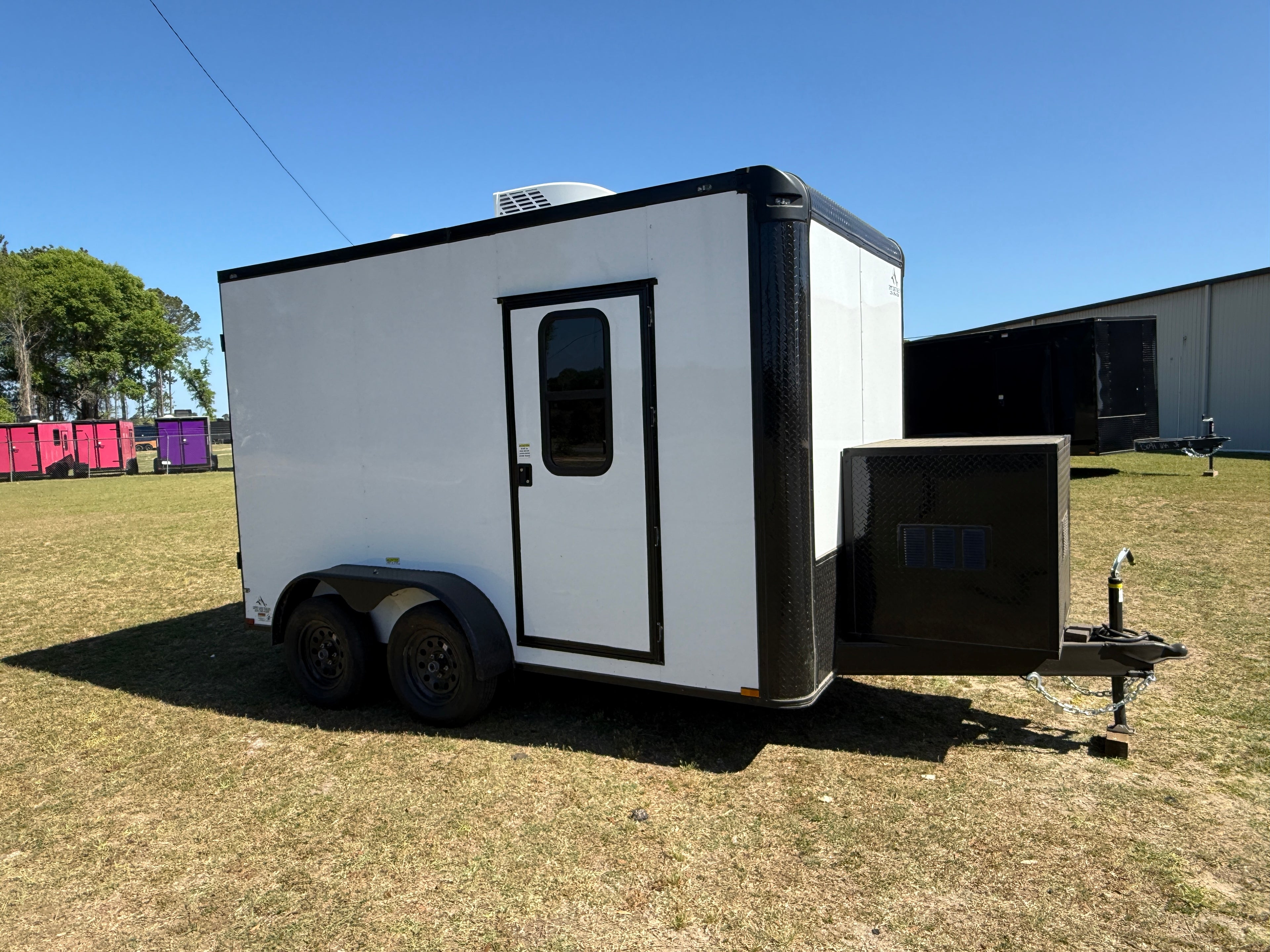 7X12TA White Dog Grooming Trailer