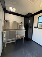 7X12TA White Dog Grooming Trailer