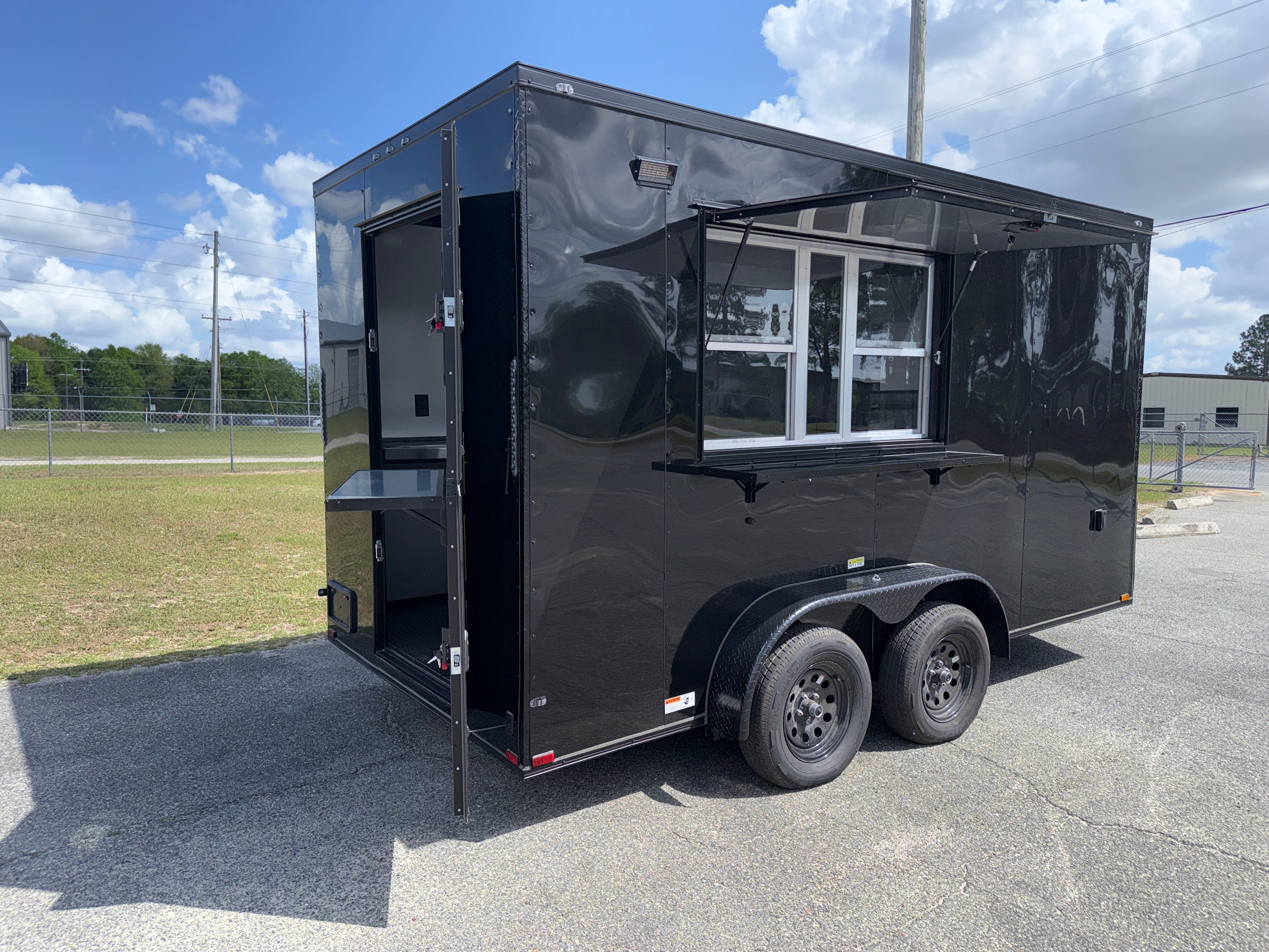 7X14TA Black Beverage Coffee Trailer