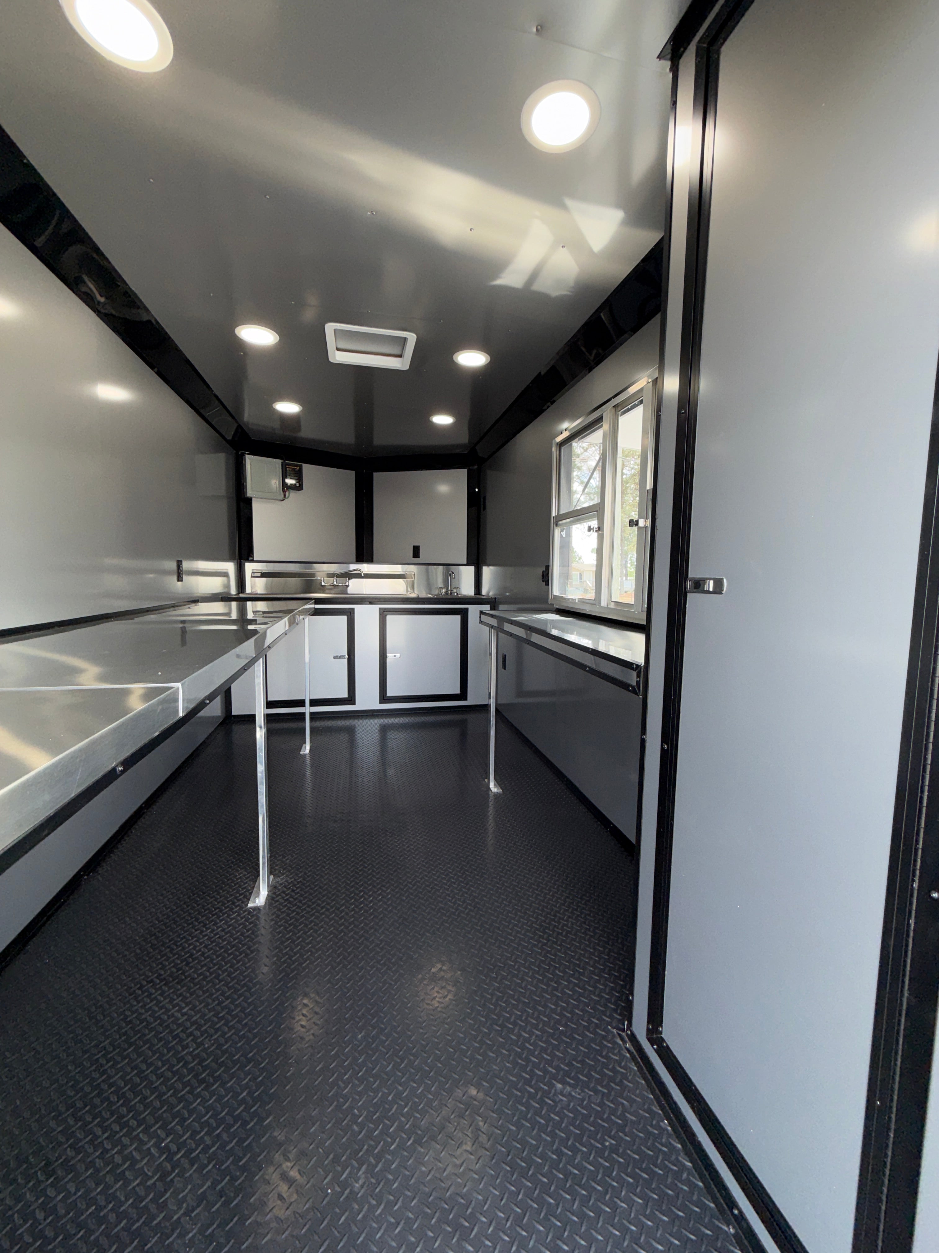 7X14TA Black Beverage Coffee Trailer