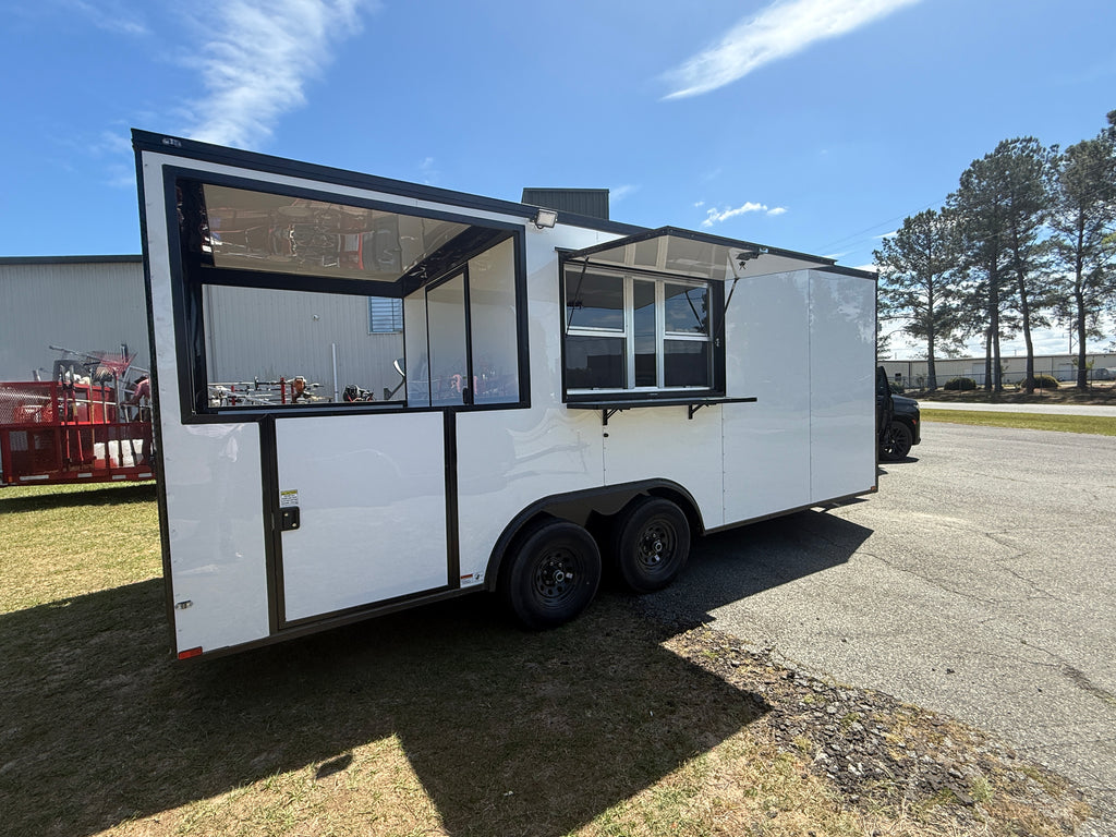 8.5X20TA White Concession Porch Trailer