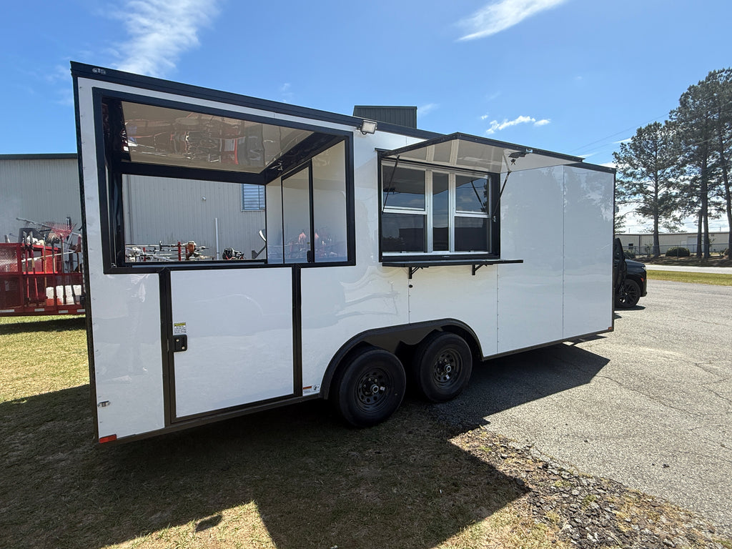 8.5X20TA White Concession Porch Trailer