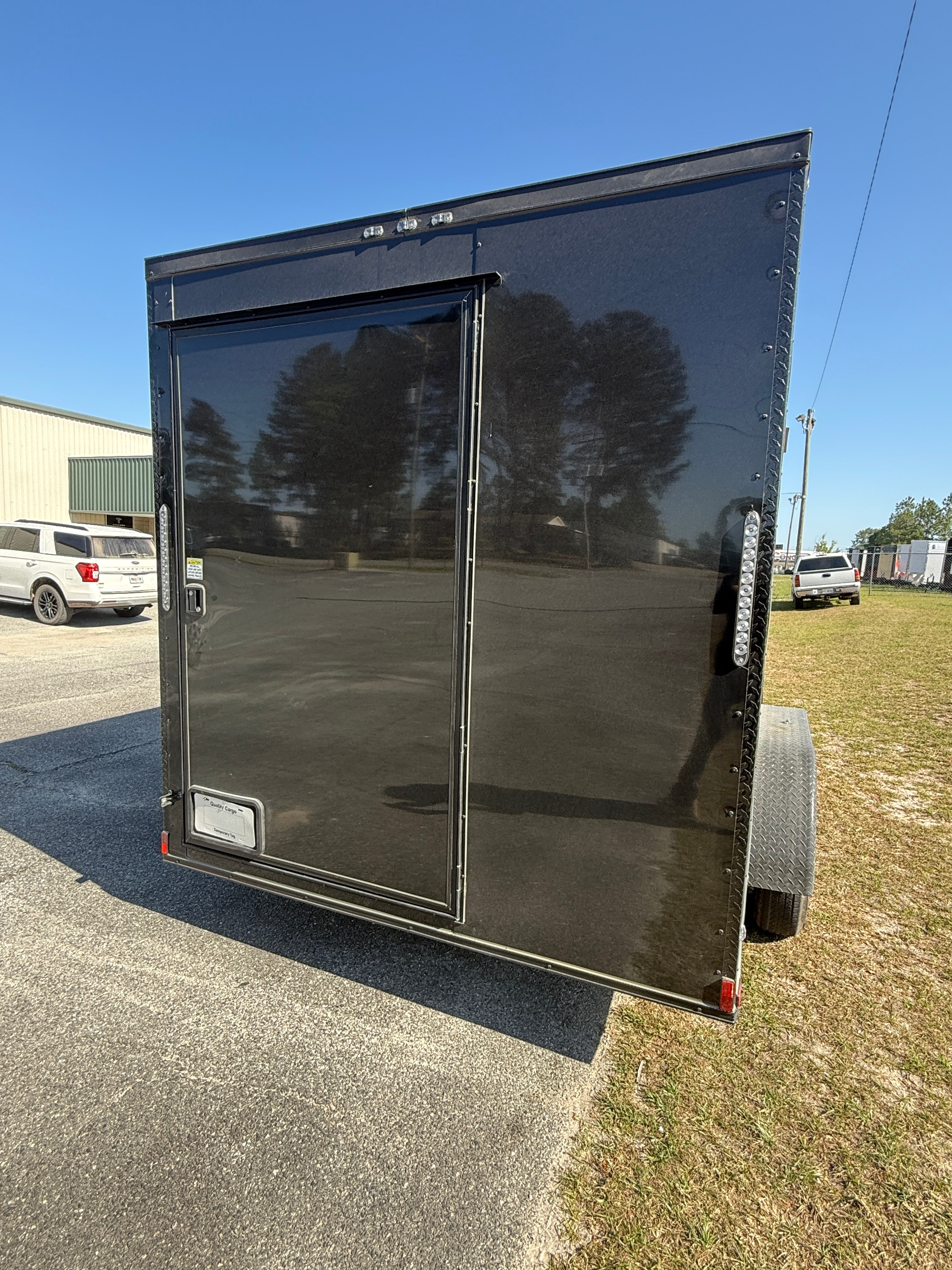 7X14TA Purple Black Grooming Trailer with Bathroom