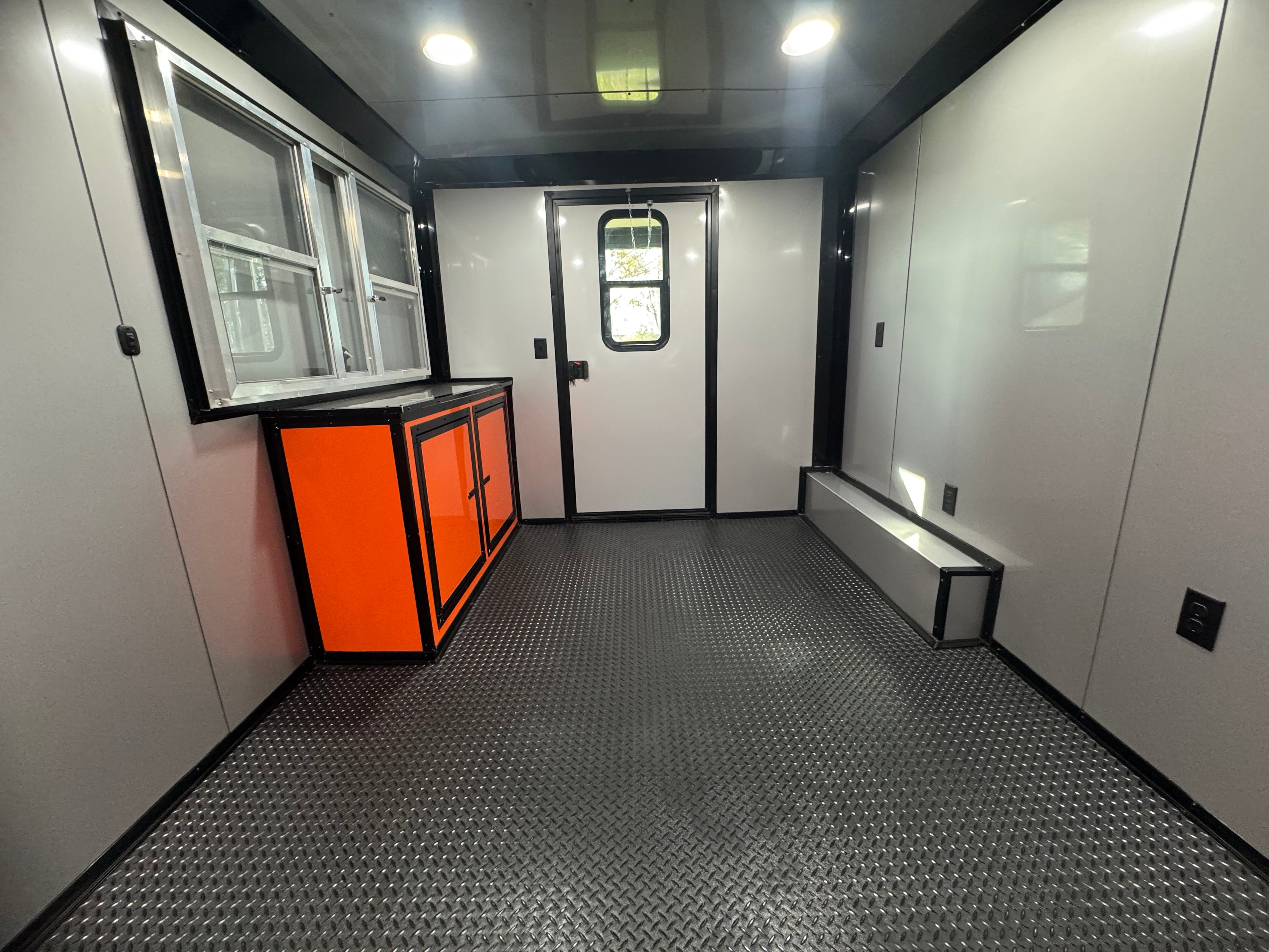 8.5X20TA Orange & Black Concession Porch Trailer