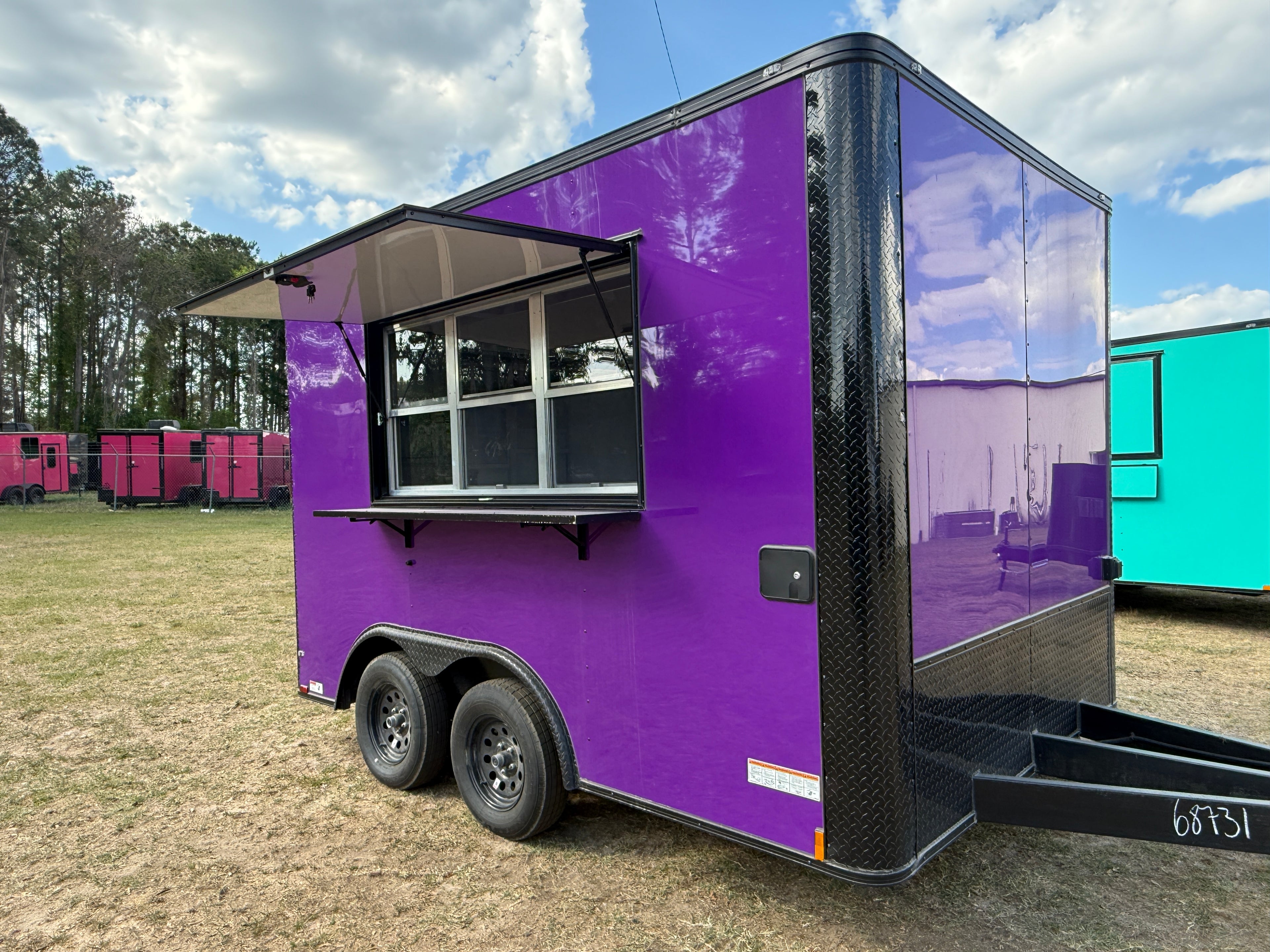 8.5X12TA Purple Concession Trailer
