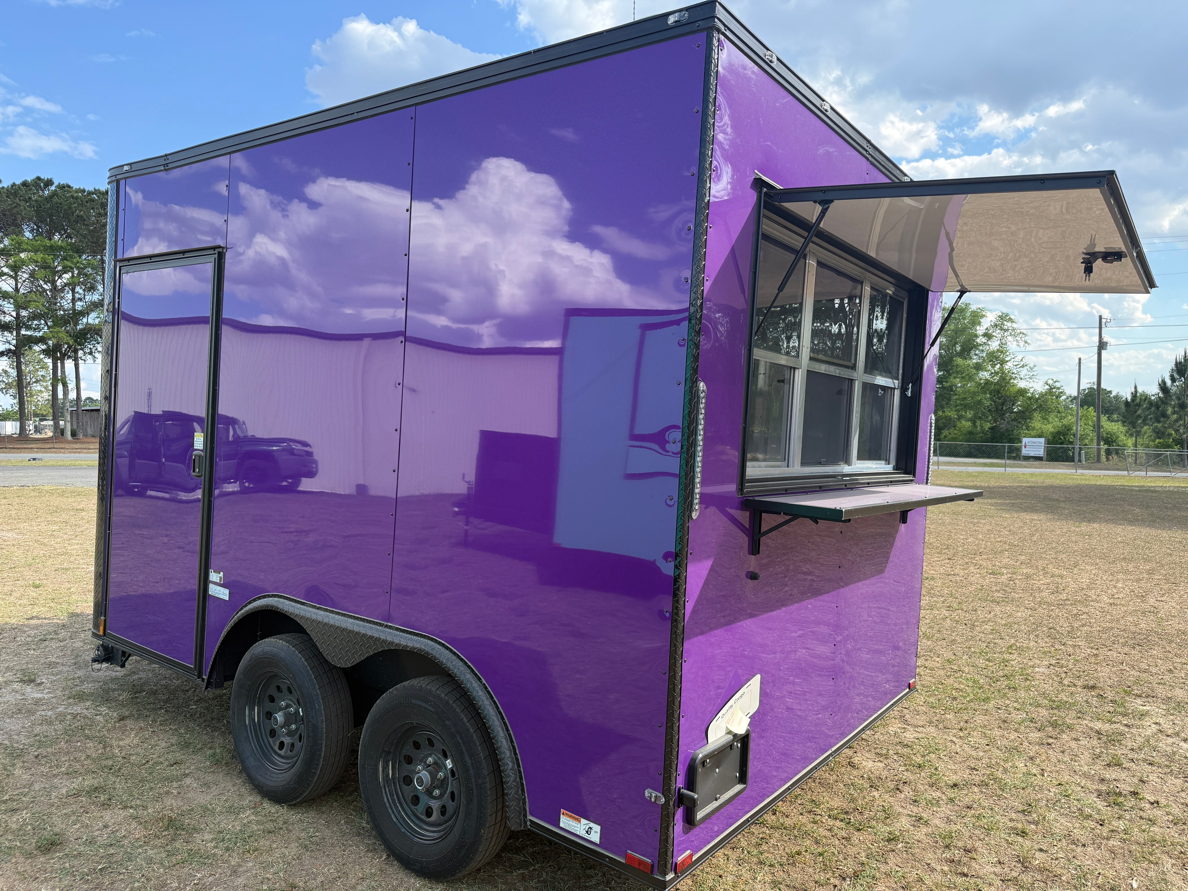 8.5X12TA Purple Concession Trailer
