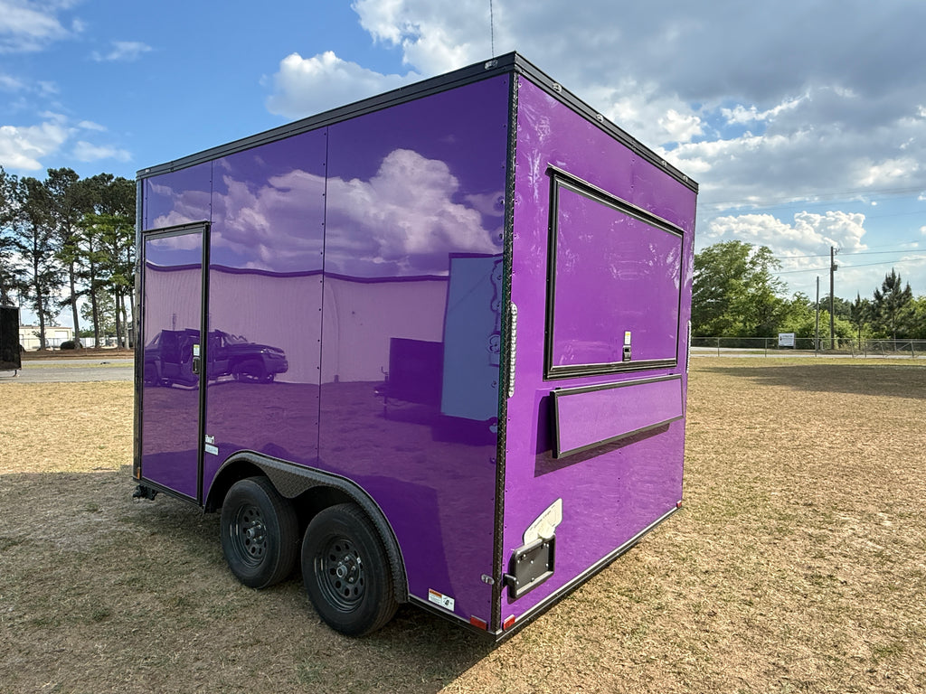 8.5X12TA Purple Concession Trailer