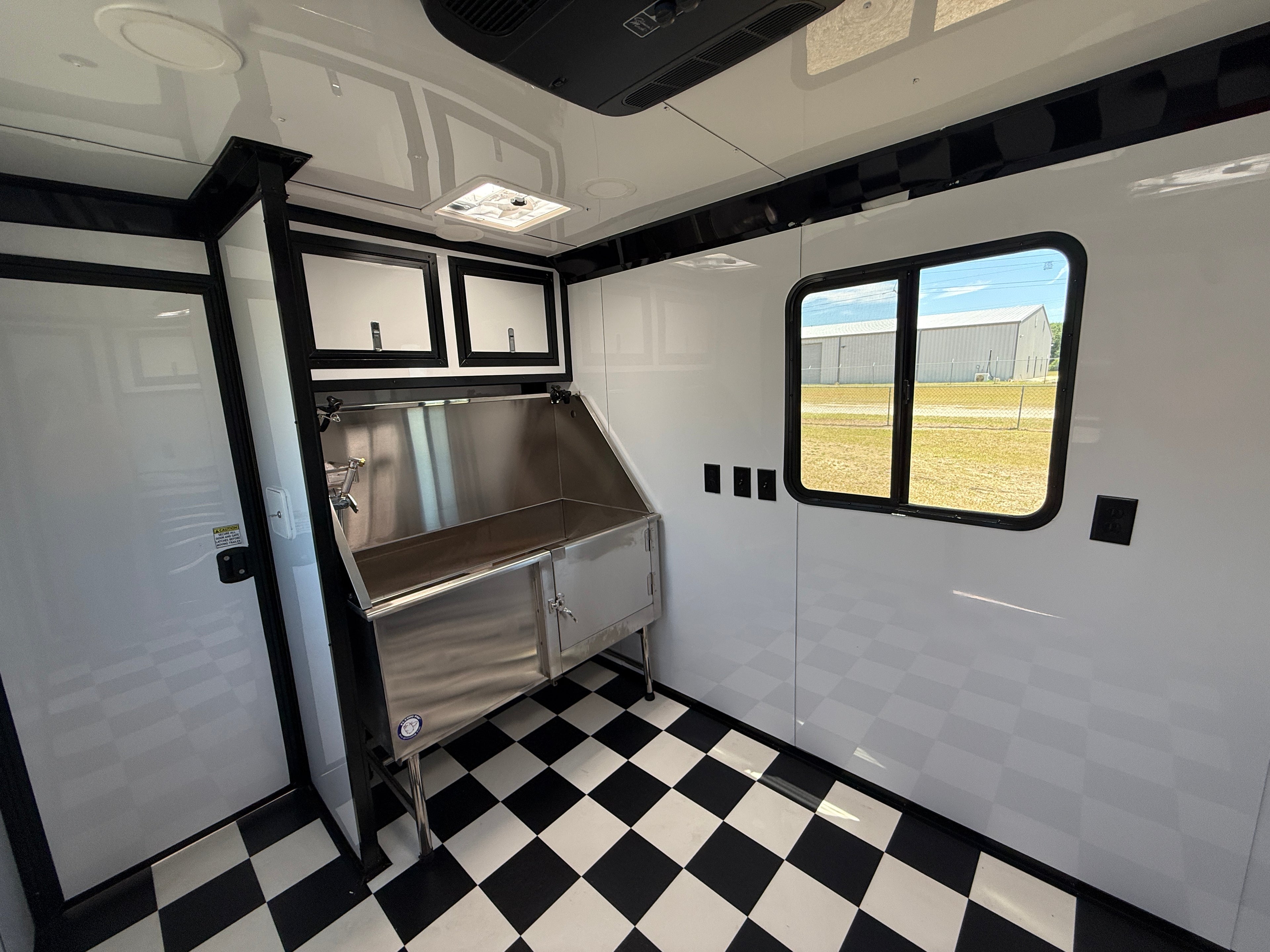 7X14TA Purple Black Grooming Trailer with Bathroom