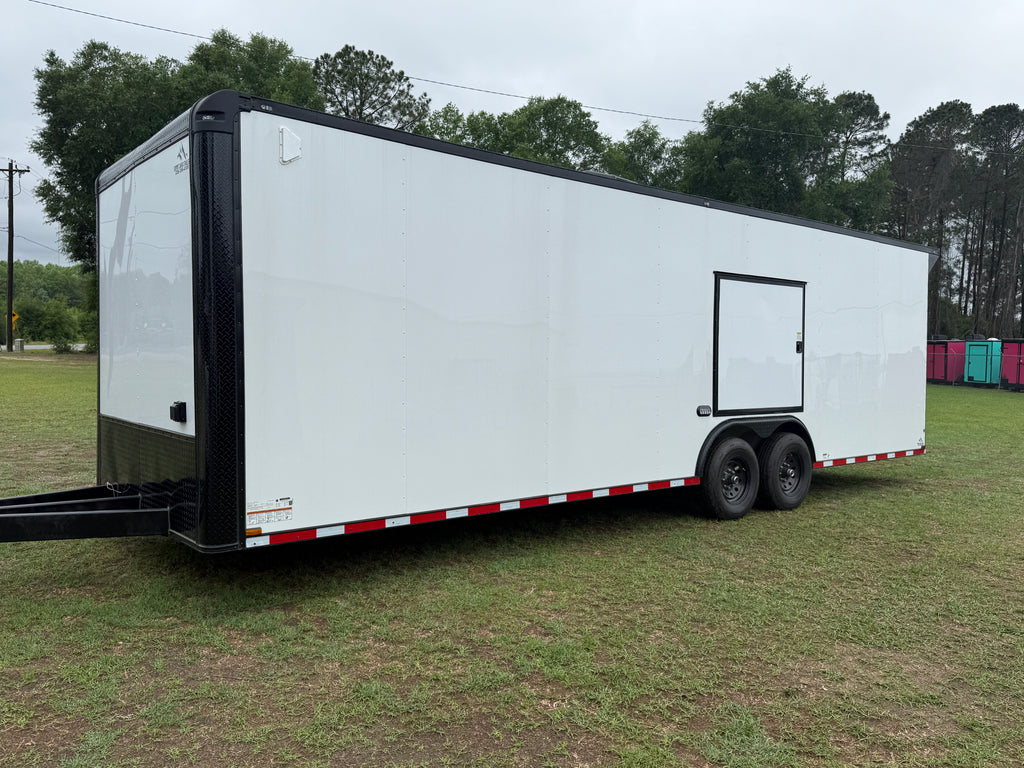8.5X28TA5 White Race Ready Trailer