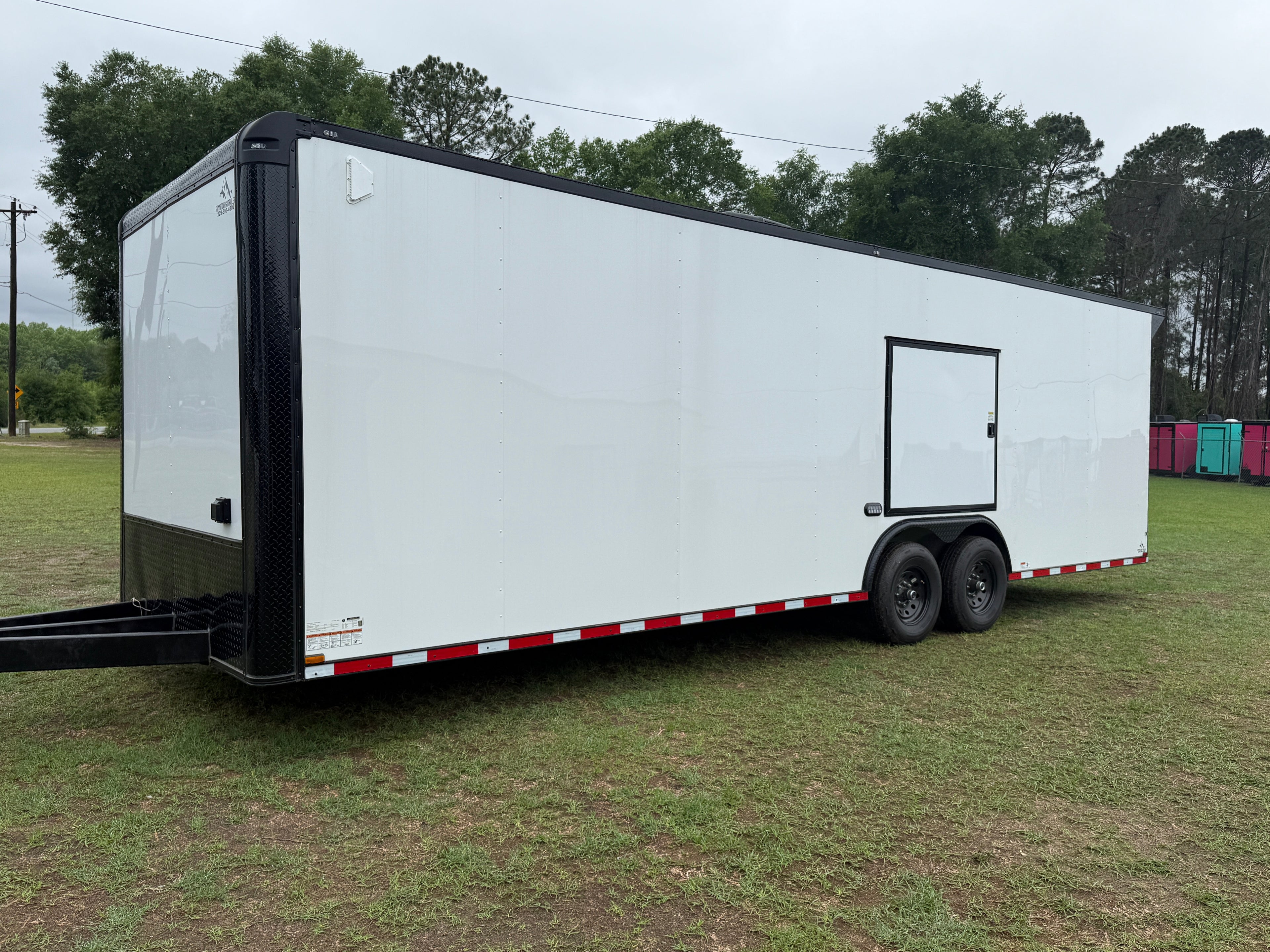 8.5X28TA5 White Race Ready Trailer