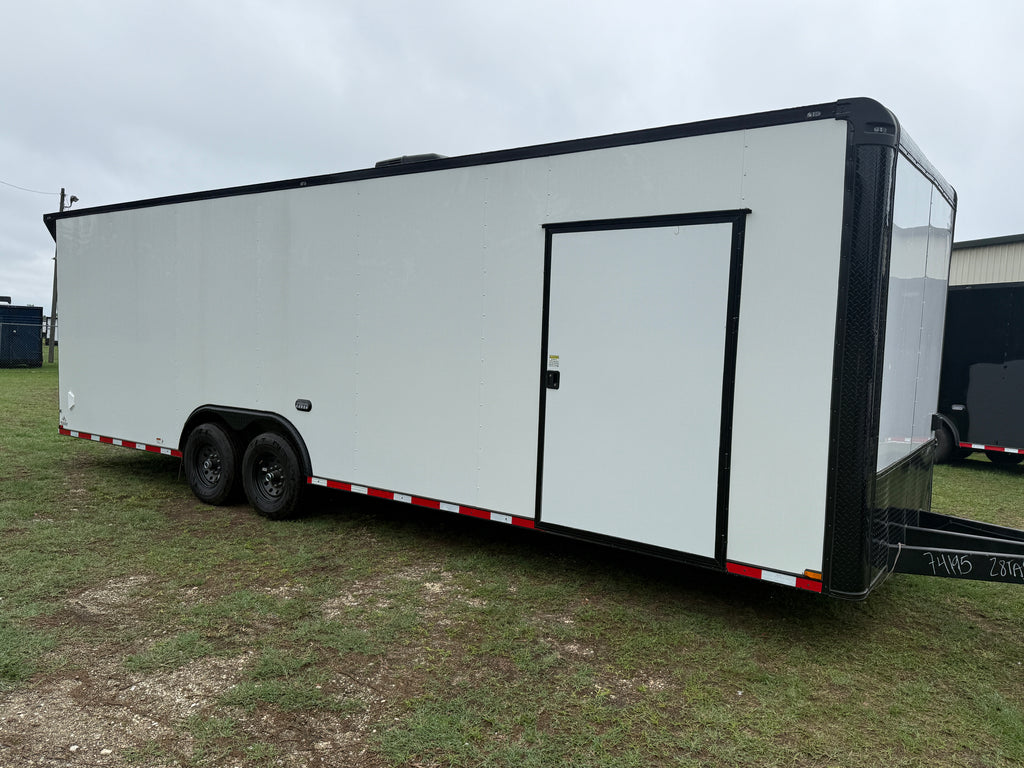 8.5X28TA5 White Race Ready Trailer