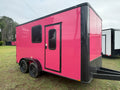 7X14TA Pink Pet Grooming Trailer