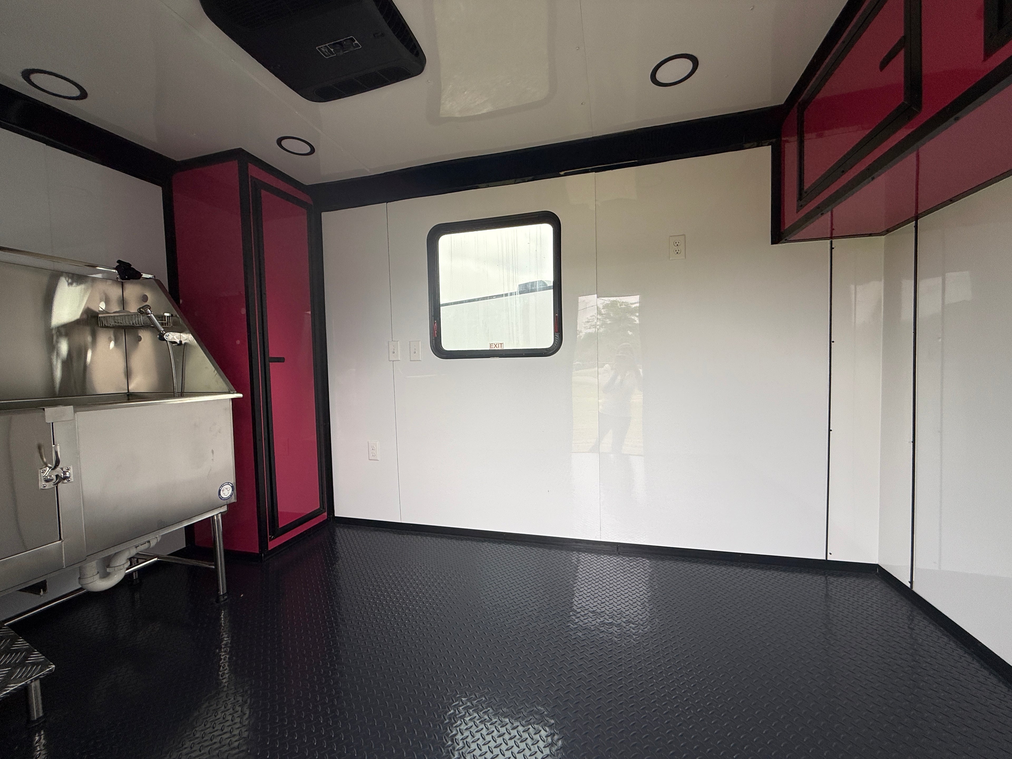 7X14TA Pink Pet Grooming Trailer