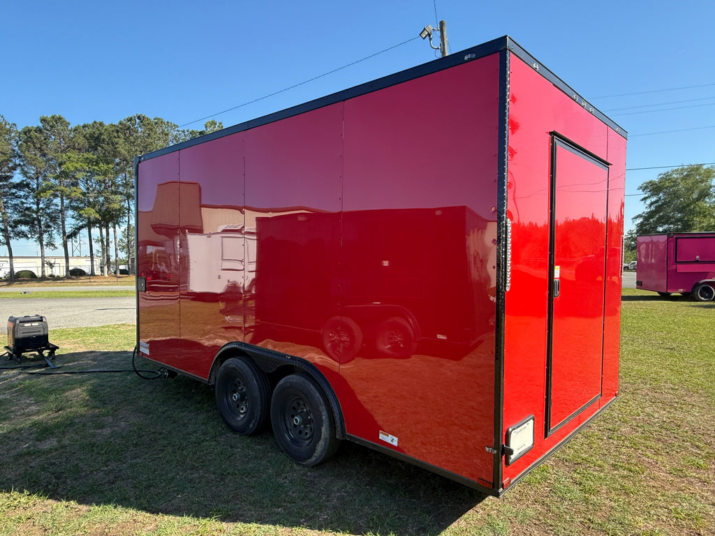 8.5X16 Red Concession Trailer