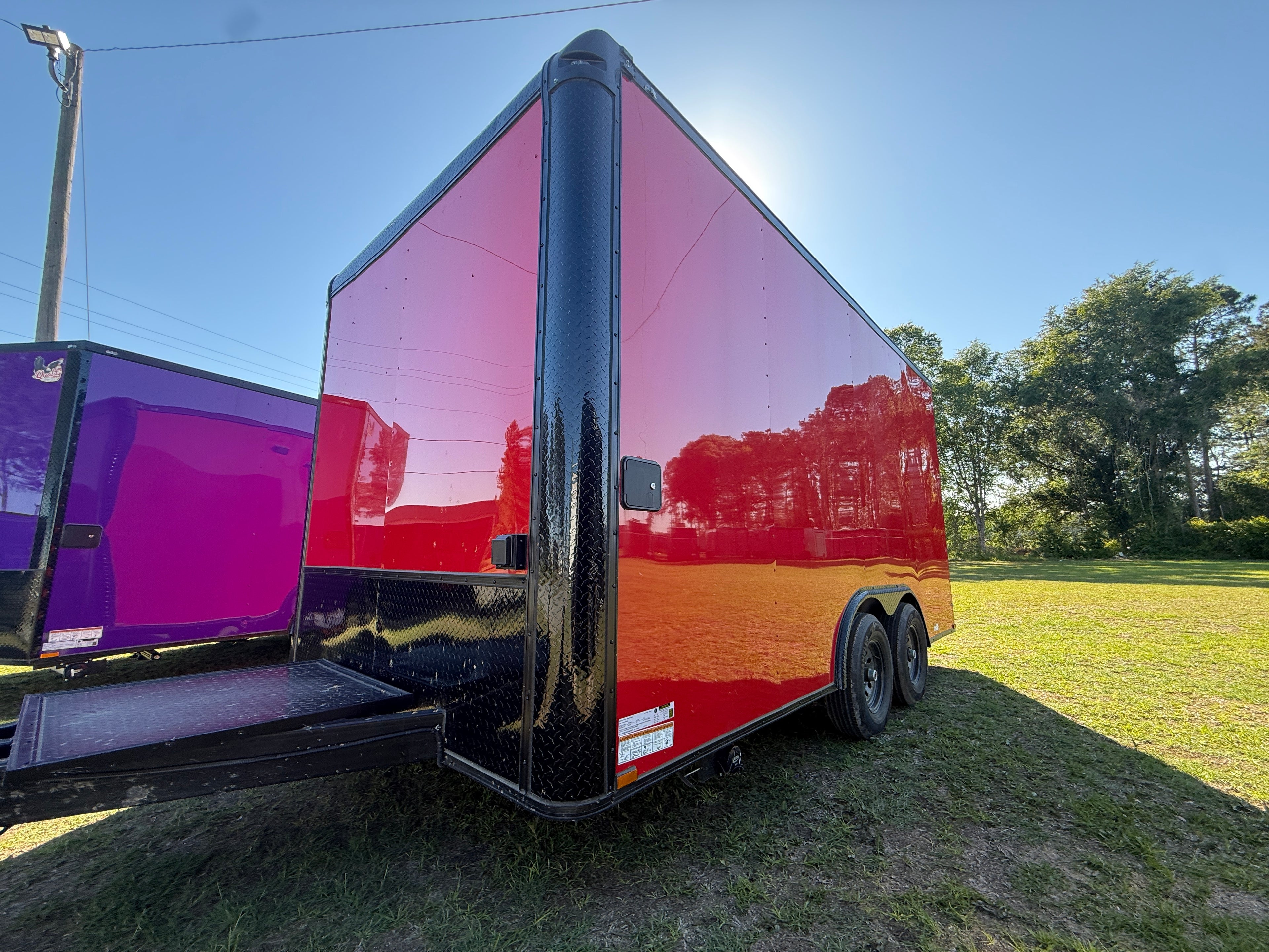 8.5X16 Red Concession Trailer