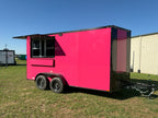 7X14TA Pink Concession Trailer