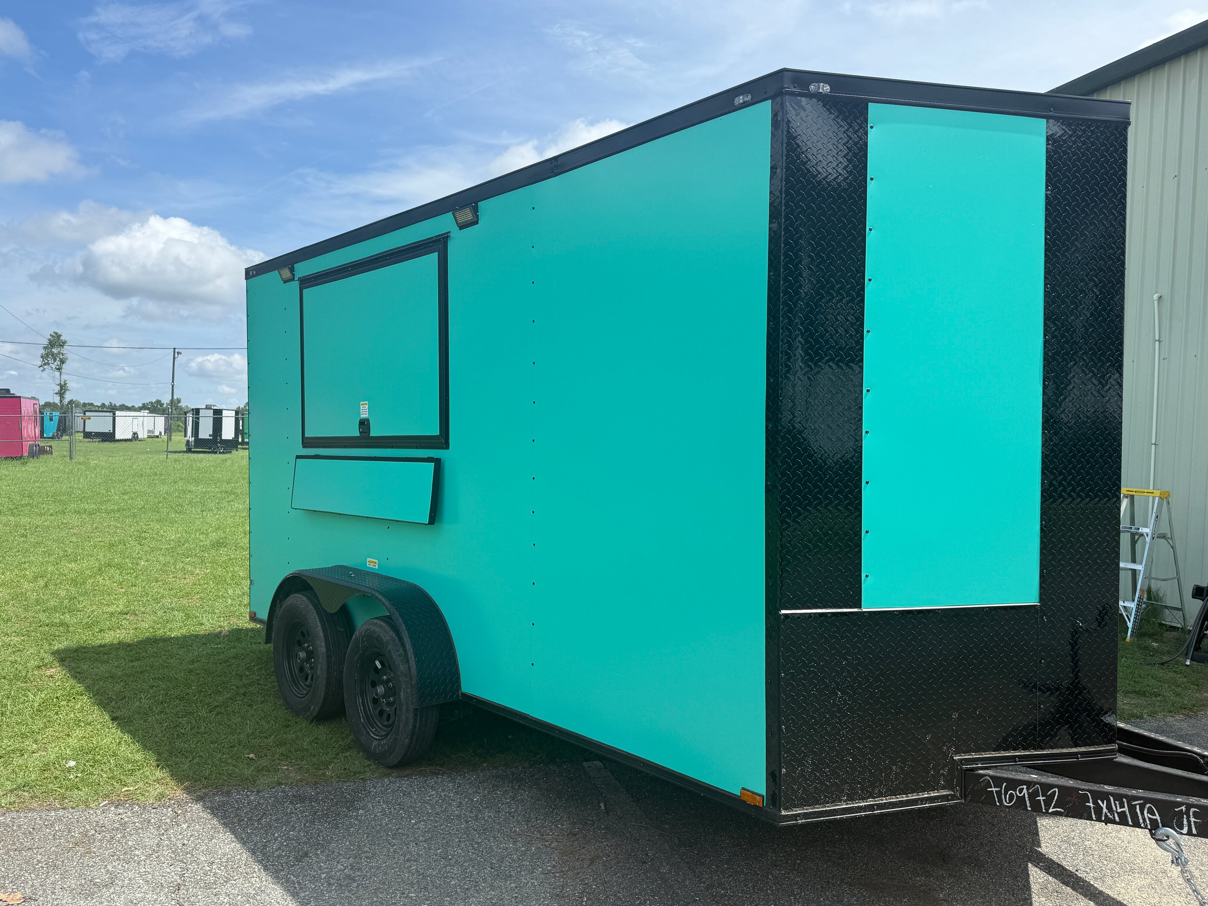 7X14TA Teal Beverage Trailer