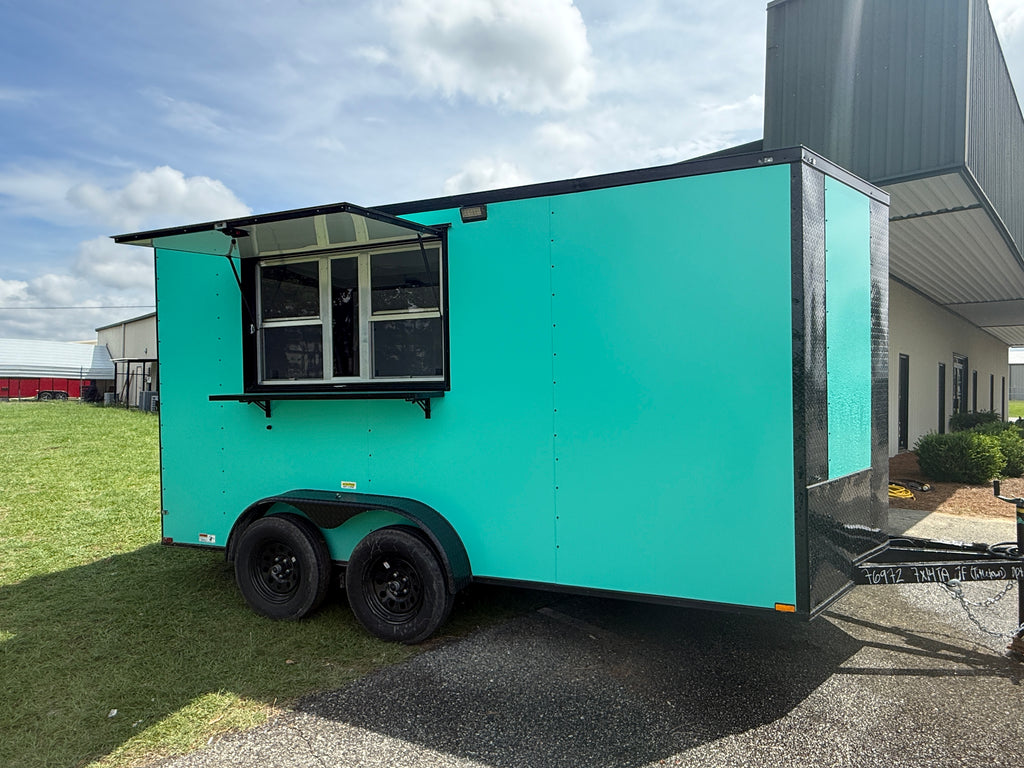 7X14TA Teal Beverage Trailer